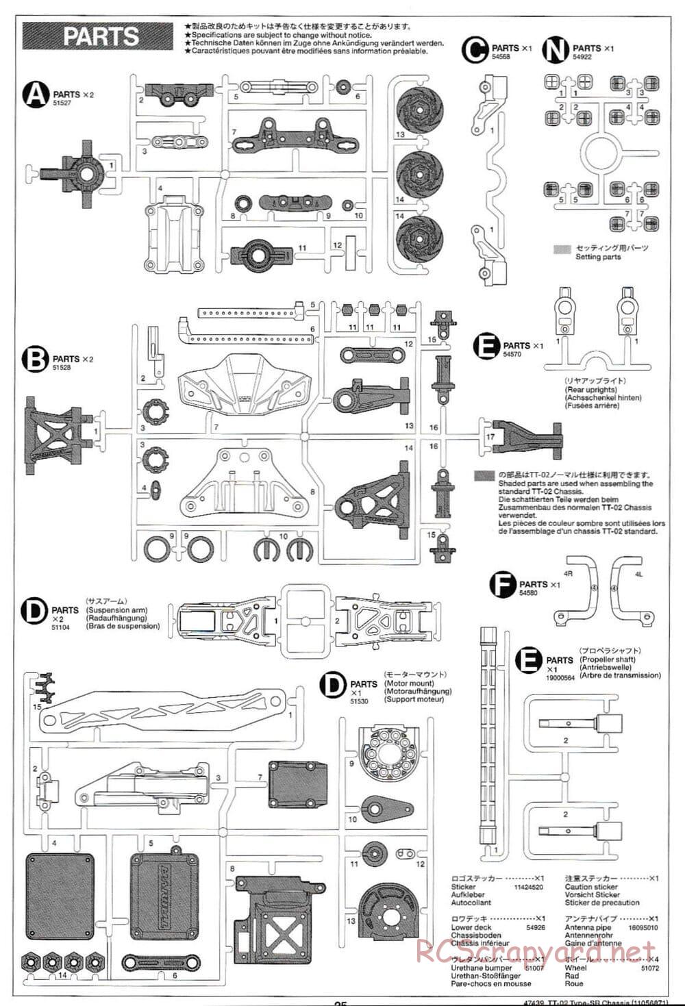Tamiya - TT-02 Type-SR Chassis - Manual - Page 25