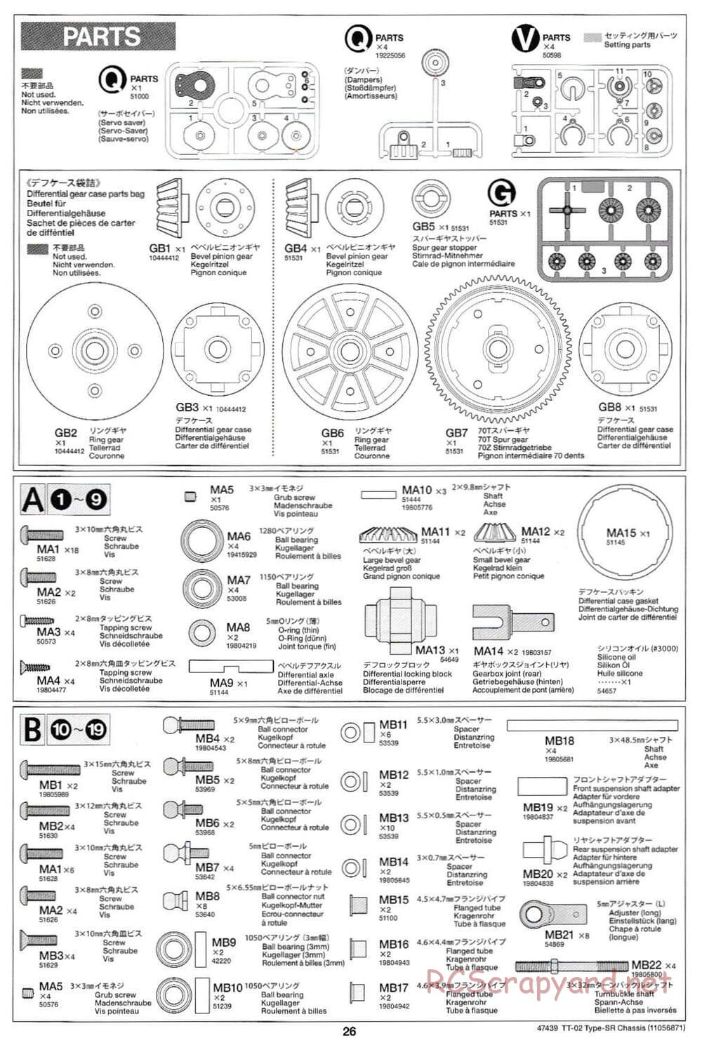 Tamiya - TT-02 Type-SR Chassis - Manual - Page 26