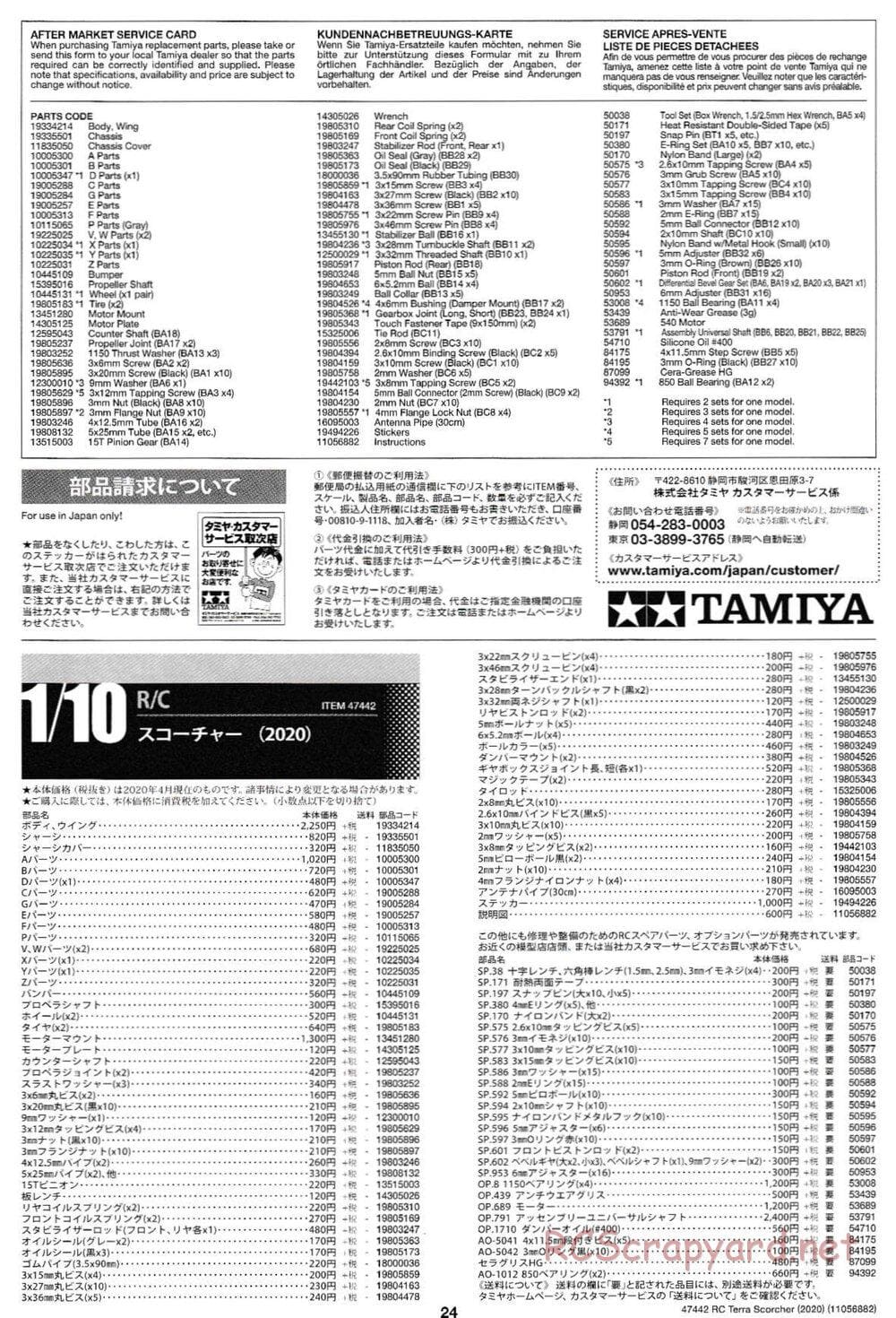 Tamiya - Terra Scorcher 2020 Chassis - Manual - Page 24