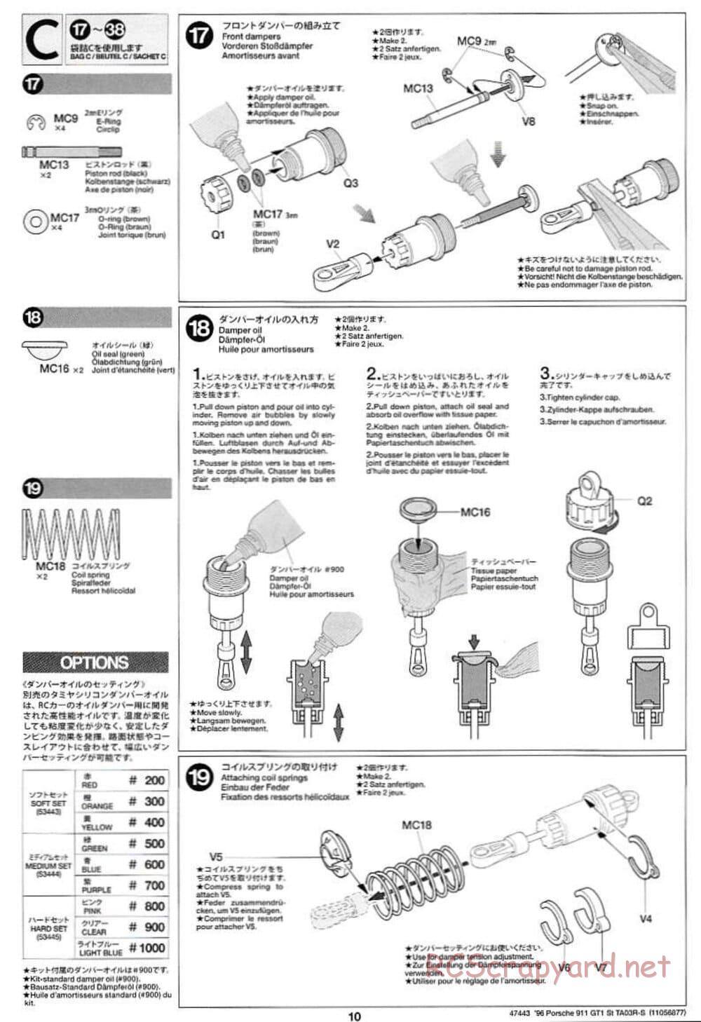 Tamiya - Porsche 911 GT1 Street - TA-03RS Chassis - Manual - Page 10