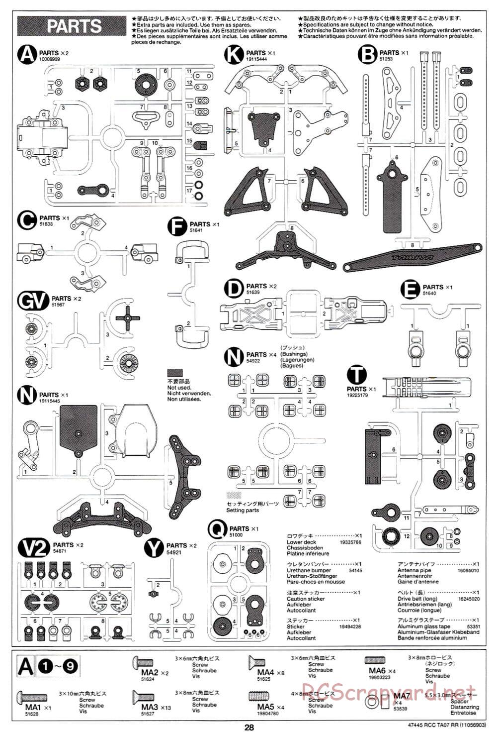 Tamiya - TA07 RR Chassis - Manual - Page 28
