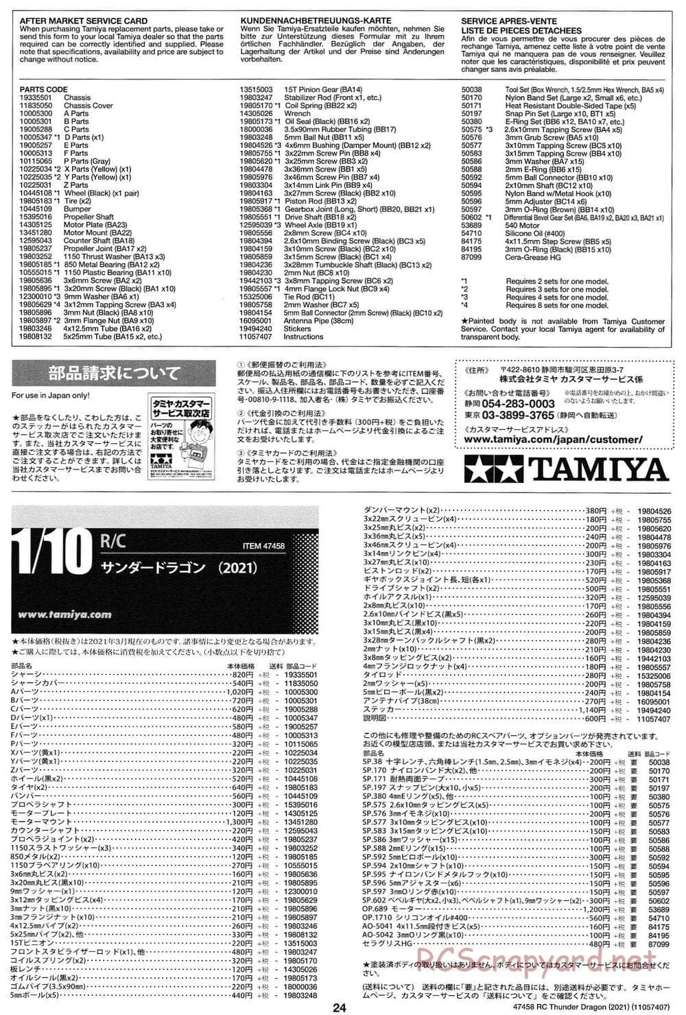Tamiya - Thunder Dragon (2021) Chassis - Manual - Page 24