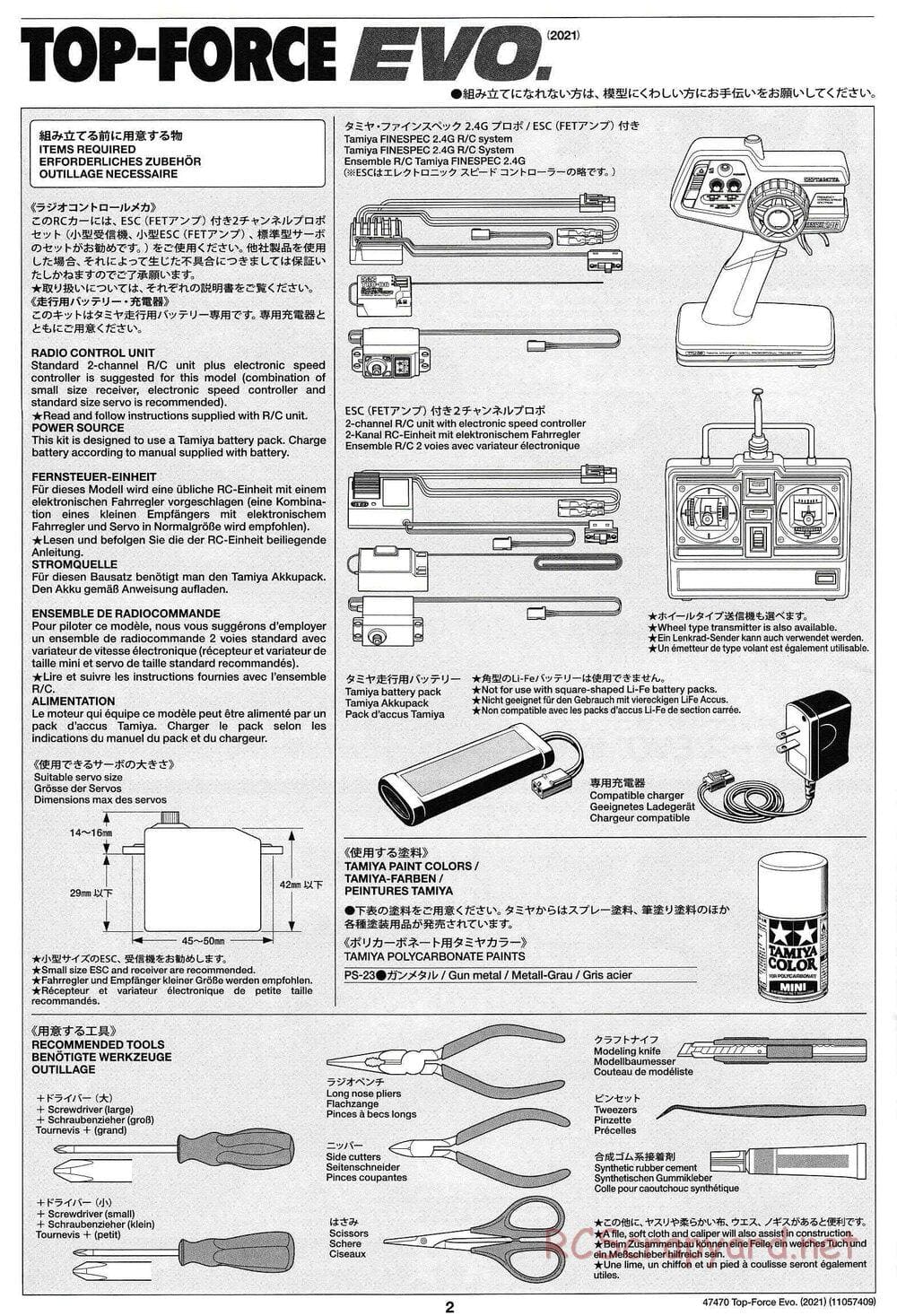 Tamiya - Top Force Evo 2021 - DF-01 Chassis - Manual - Page 2