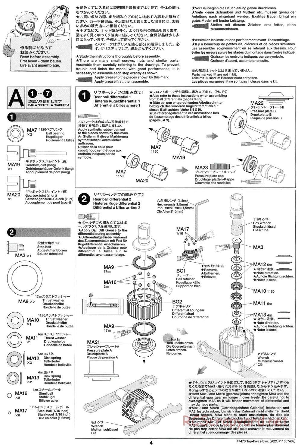 Tamiya - Top Force Evo 2021 - DF-01 Chassis - Manual - Page 4