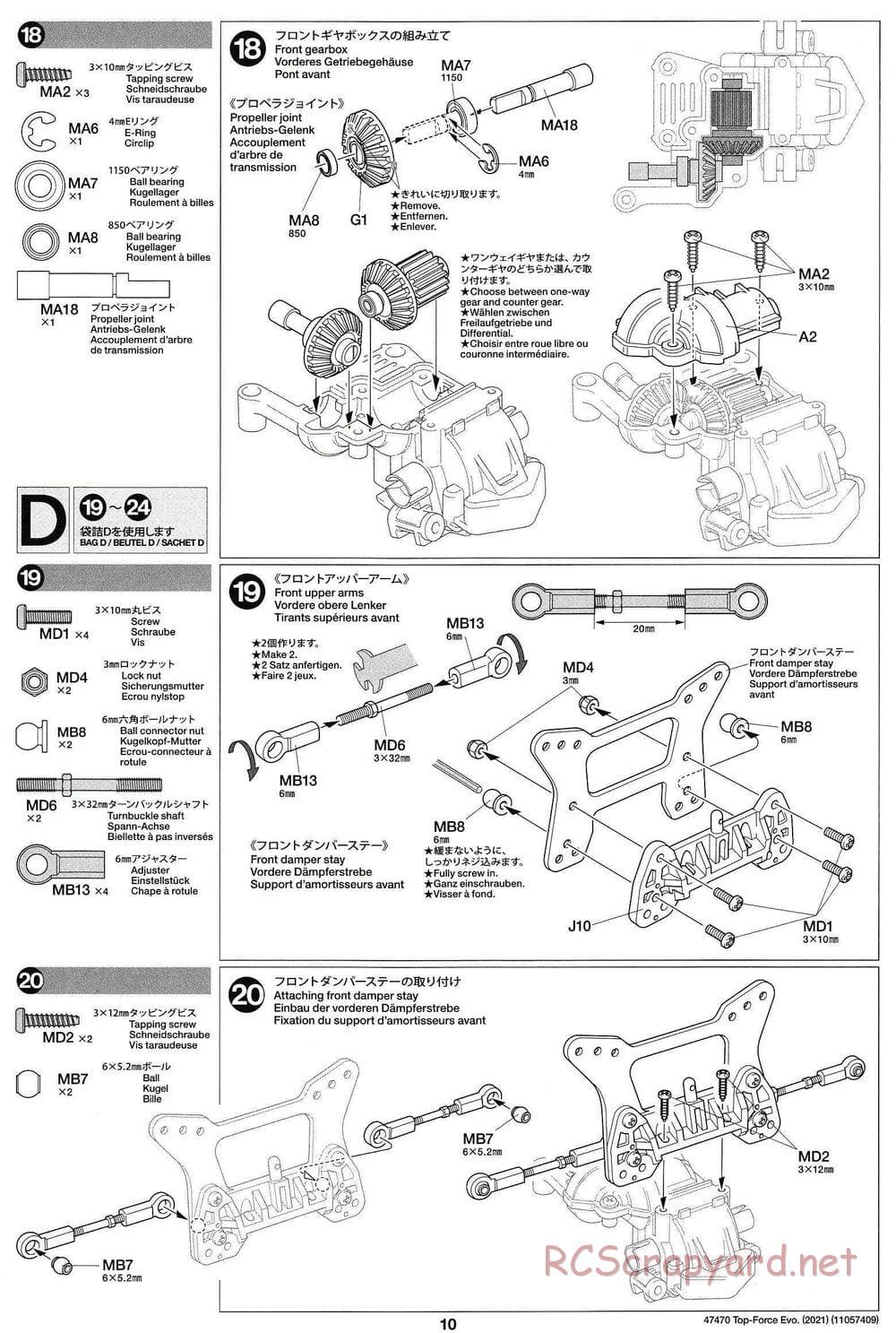 Tamiya - Top Force Evo 2021 - DF-01 Chassis - Manual - Page 10