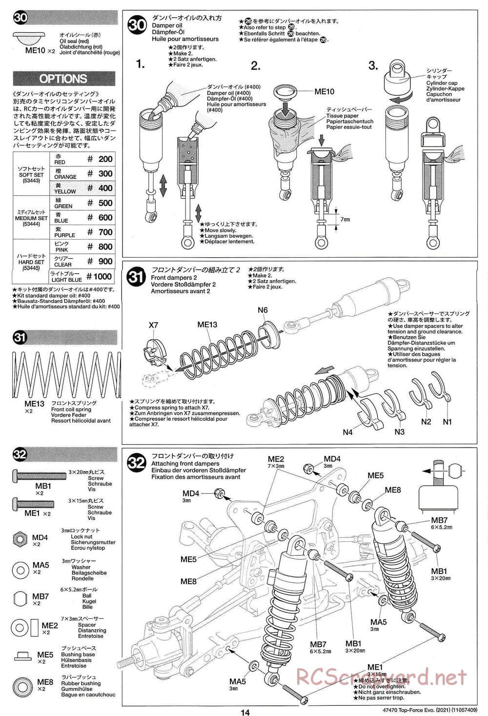 Tamiya - Top Force Evo 2021 - DF-01 Chassis - Manual - Page 14