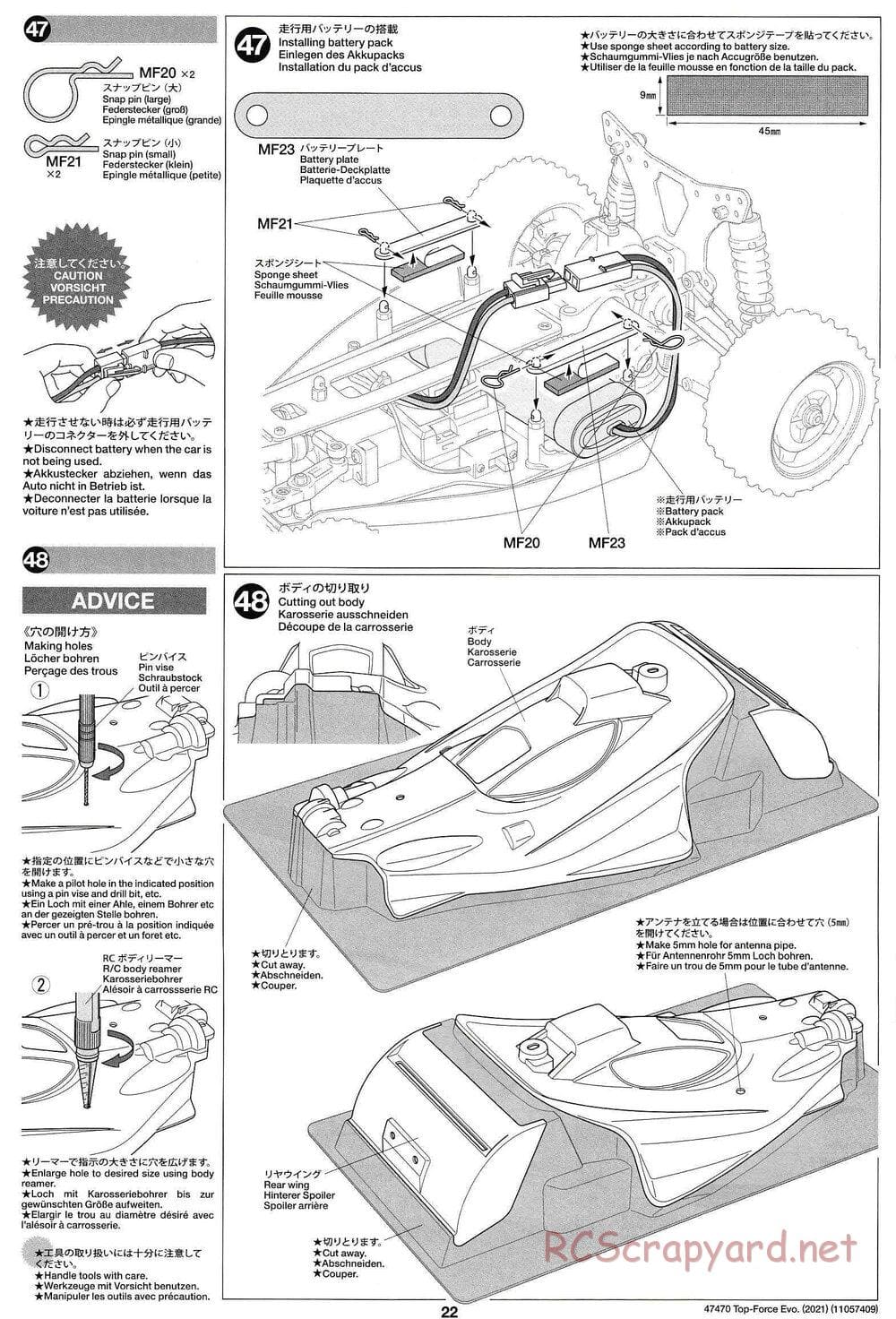 Tamiya - Top Force Evo 2021 - DF-01 Chassis - Manual - Page 22