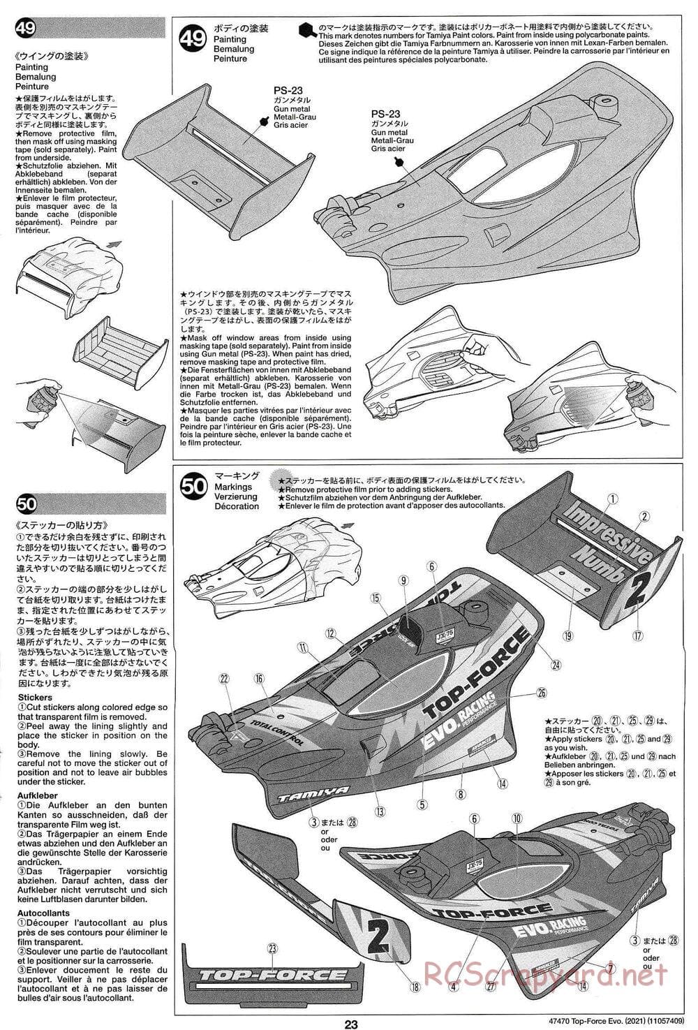 Tamiya - Top Force Evo 2021 - DF-01 Chassis - Manual - Page 23