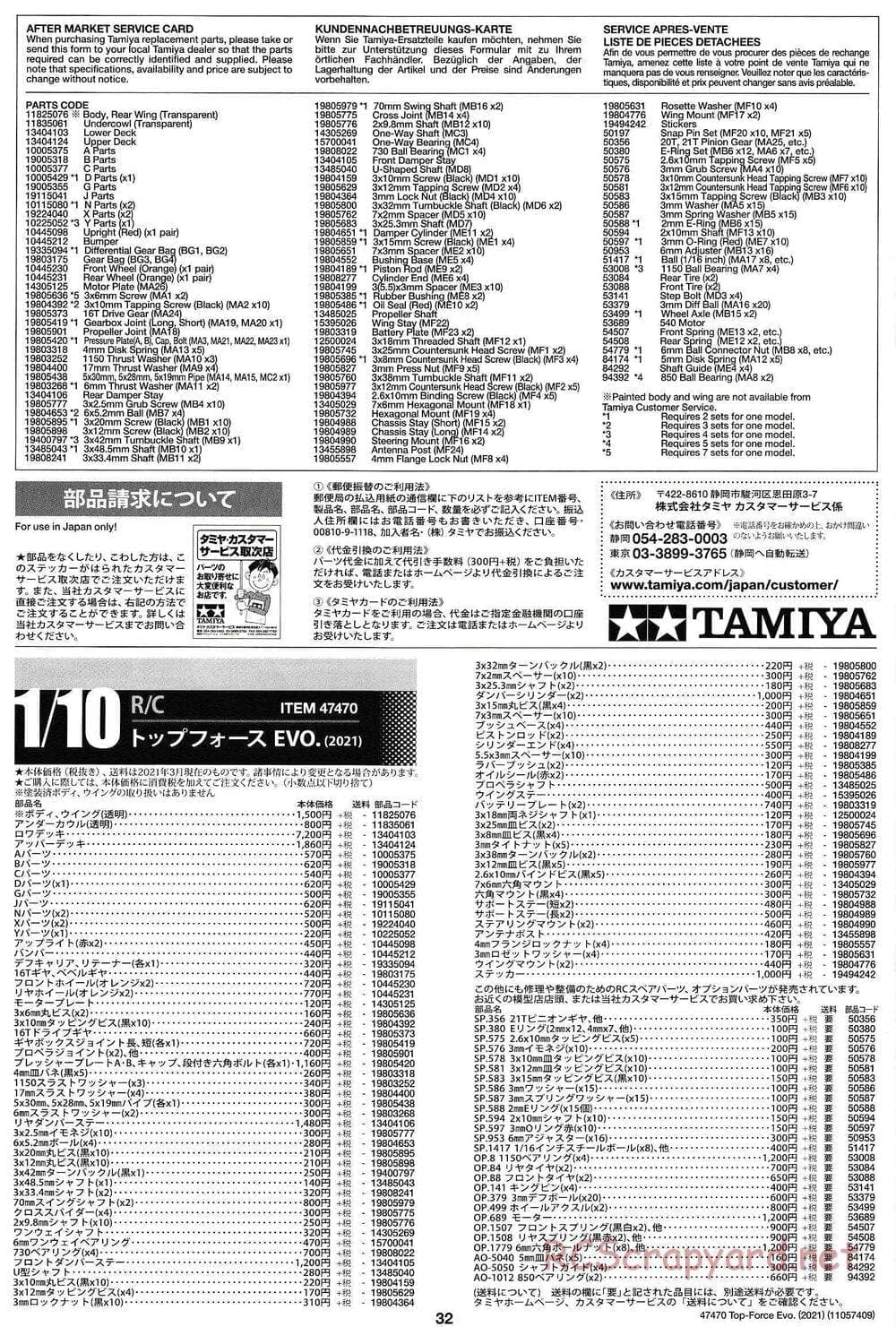 Tamiya - Top Force Evo 2021 - DF-01 Chassis - Manual - Page 32