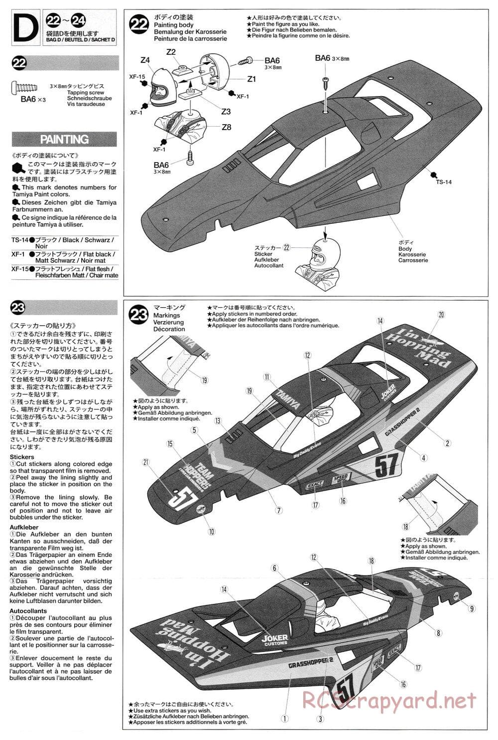 Tamiya - The Grasshopper II Black Edition Chassis - Manual - Page 4