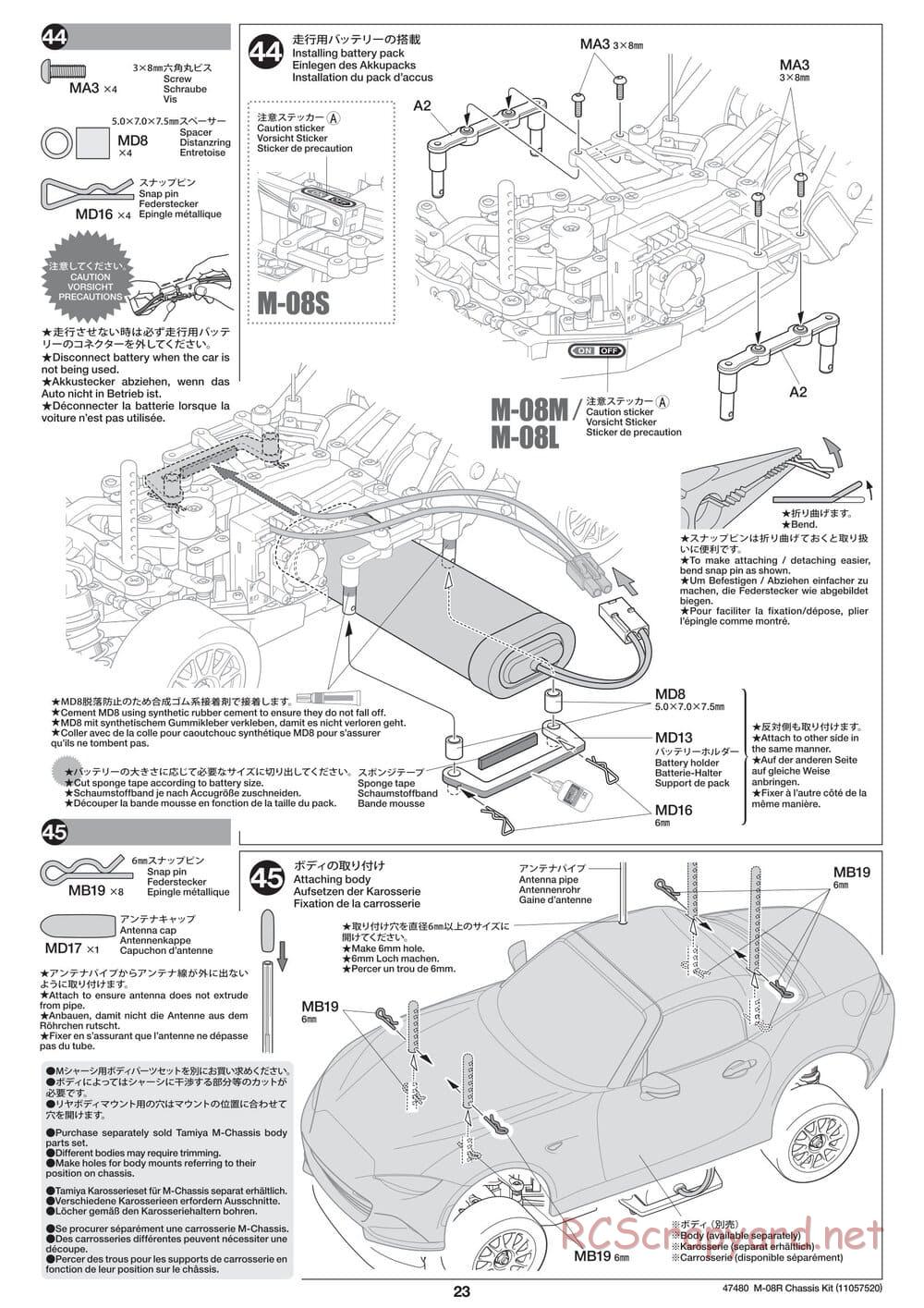 Tamiya - M-08R Chassis - Manual - Page 23