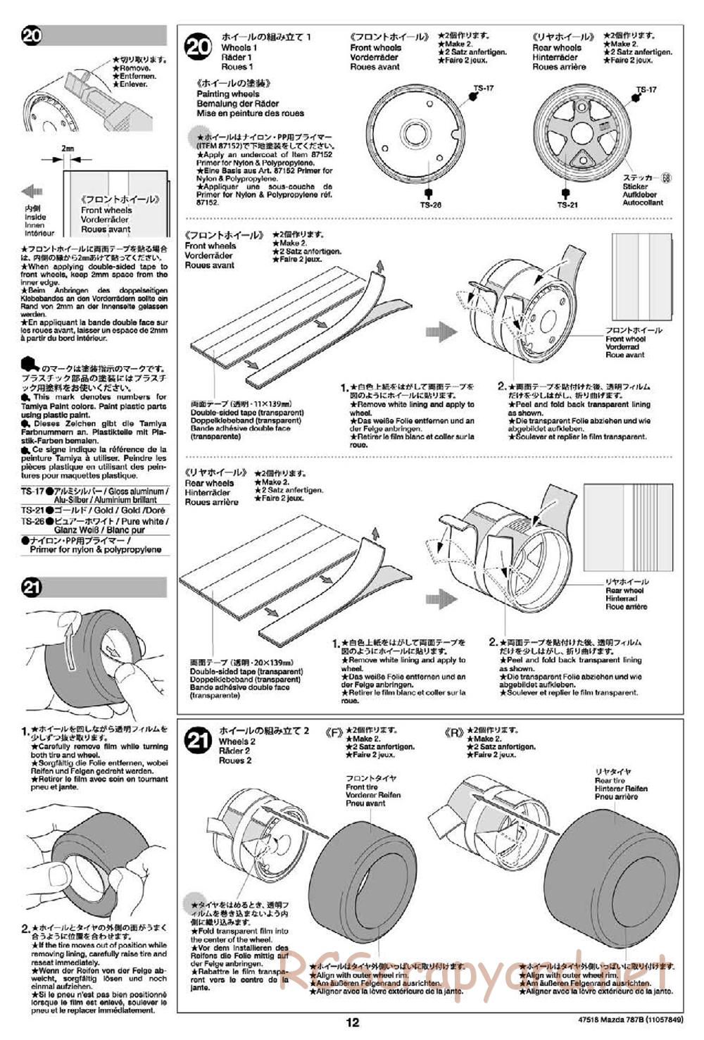 Tamiya - Mazda 787B - Group-C Chassis - Manual - Page 12