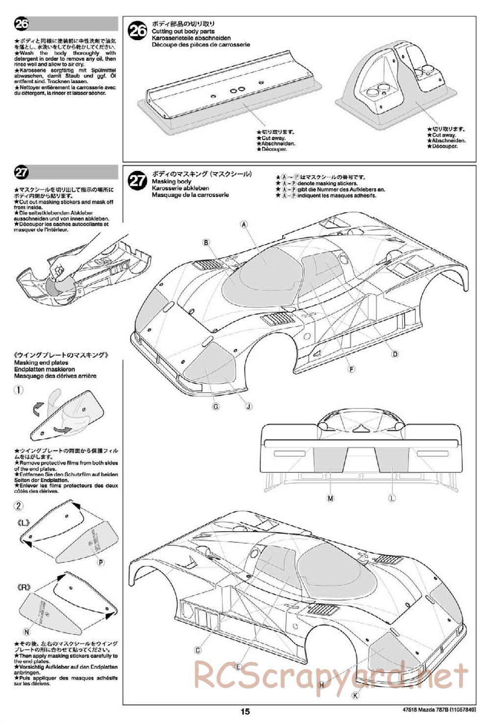 Tamiya - Mazda 787B - Group-C Chassis - Manual - Page 15