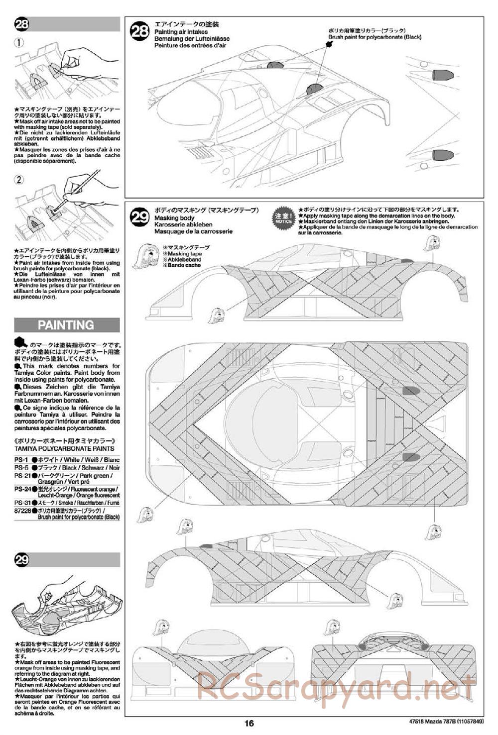 Tamiya - Mazda 787B - Group-C Chassis - Manual - Page 16