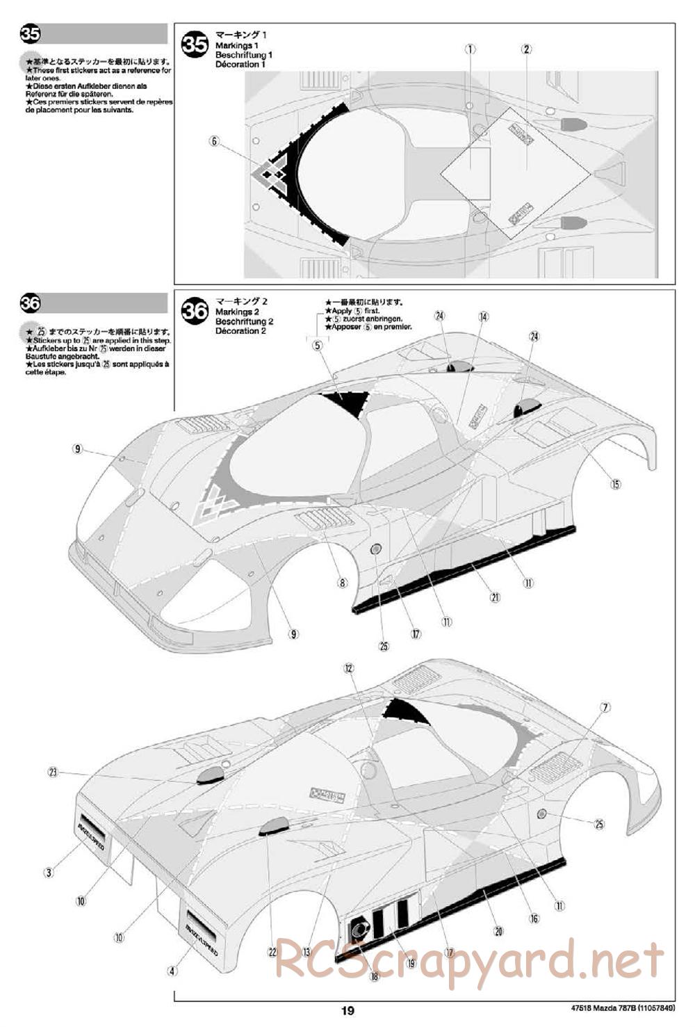 Tamiya - Mazda 787B - Group-C Chassis - Manual - Page 19