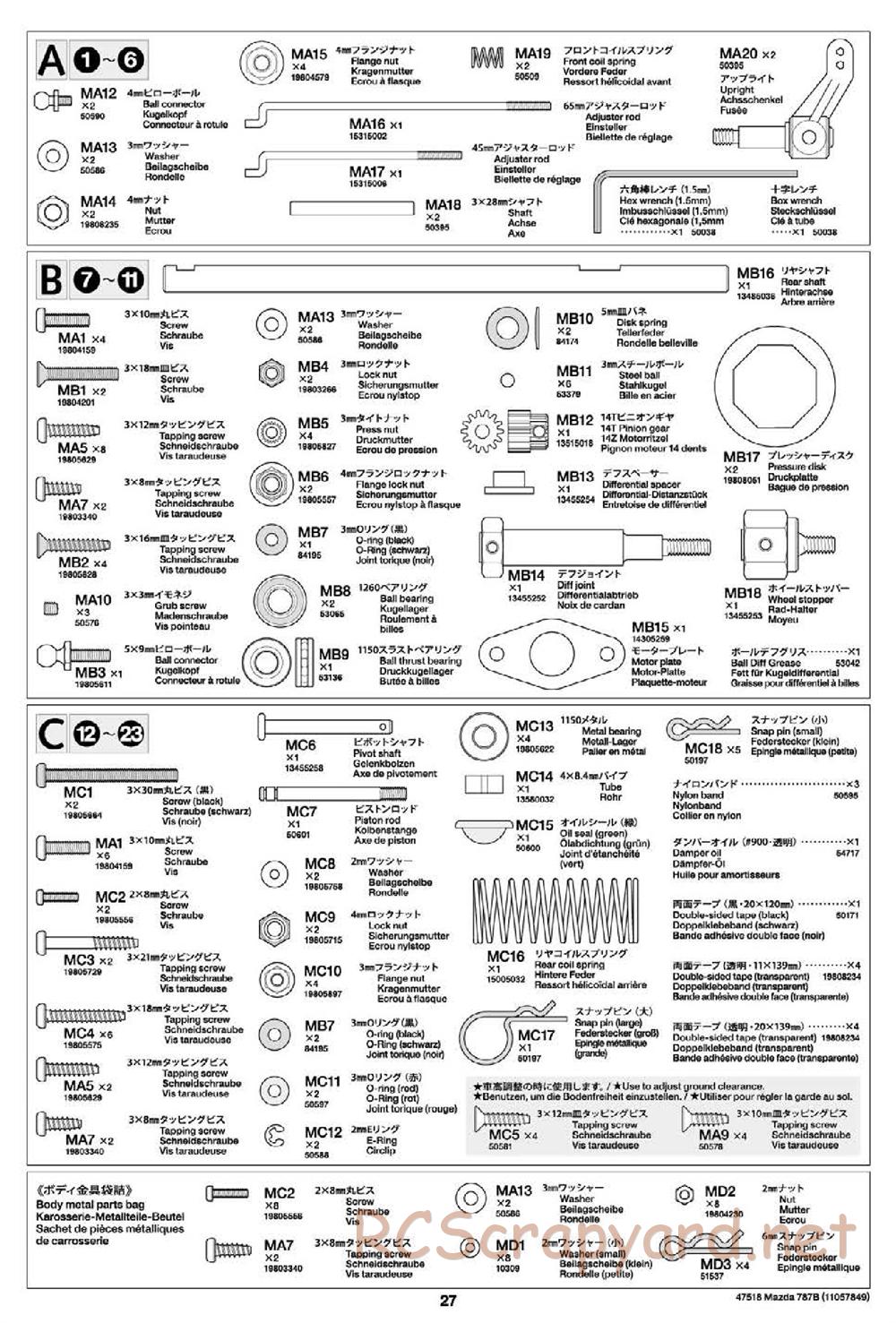 Tamiya - Mazda 787B - Group-C Chassis - Manual - Page 27