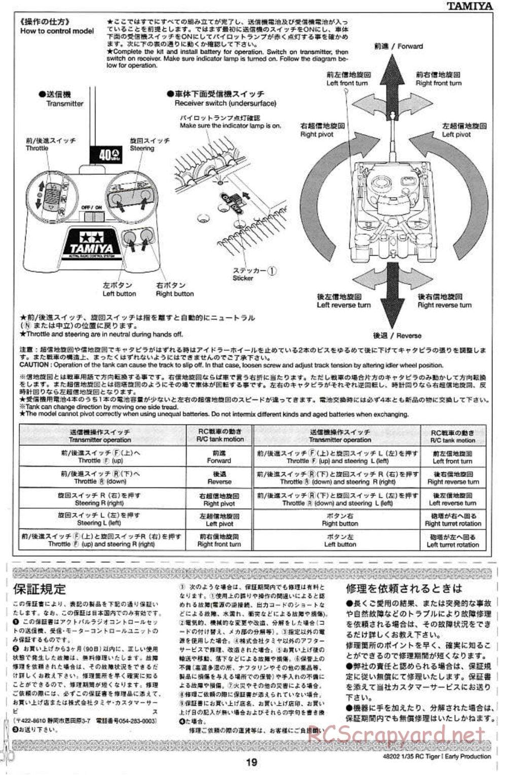 Tamiya - German Tiger 1 Early Production - 1/35 Scale Chassis - Manual - Page 19