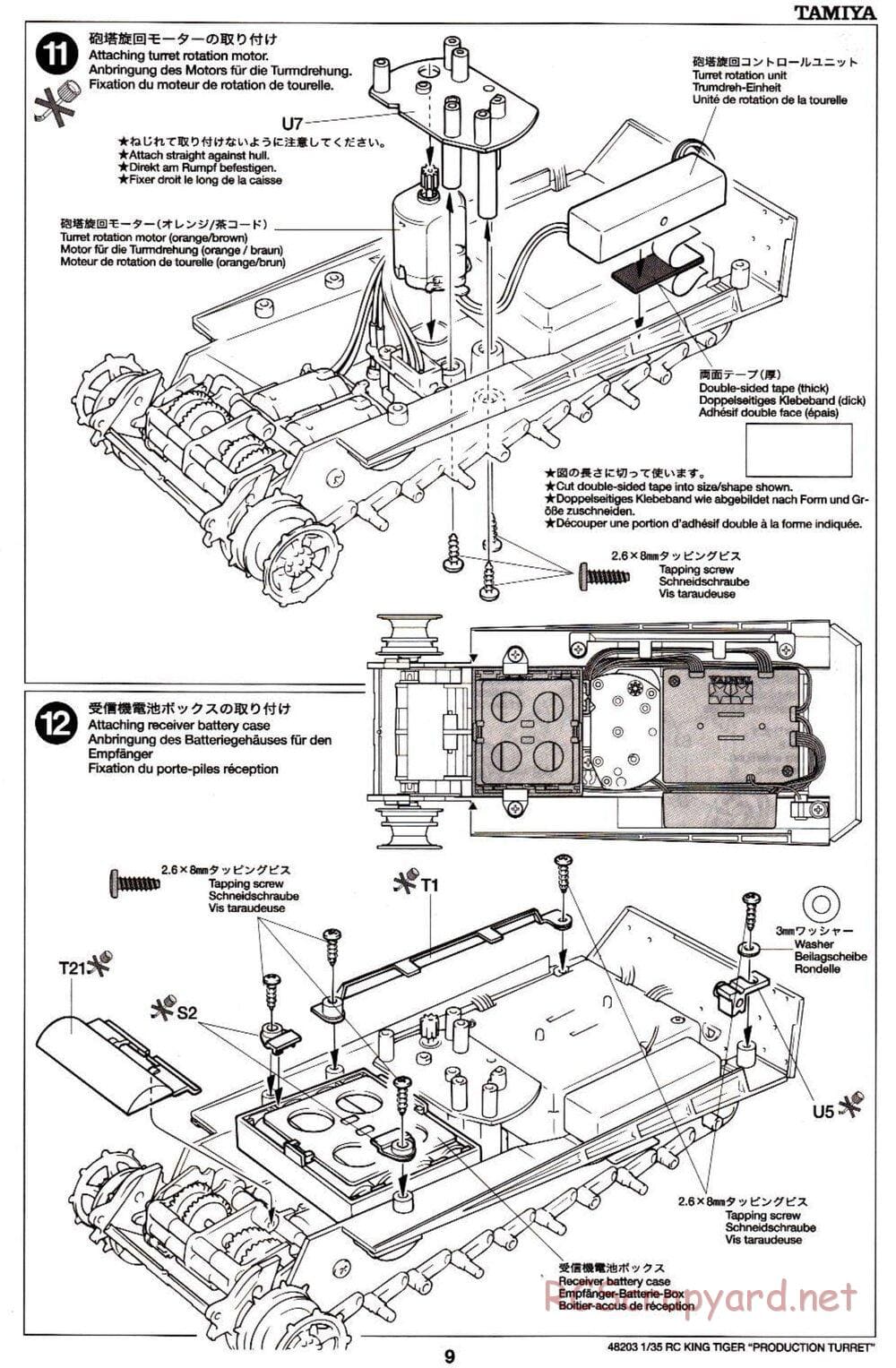Tamiya - German King Tiger (Production Turret) - 1/35 Scale Chassis - Manual - Page 9