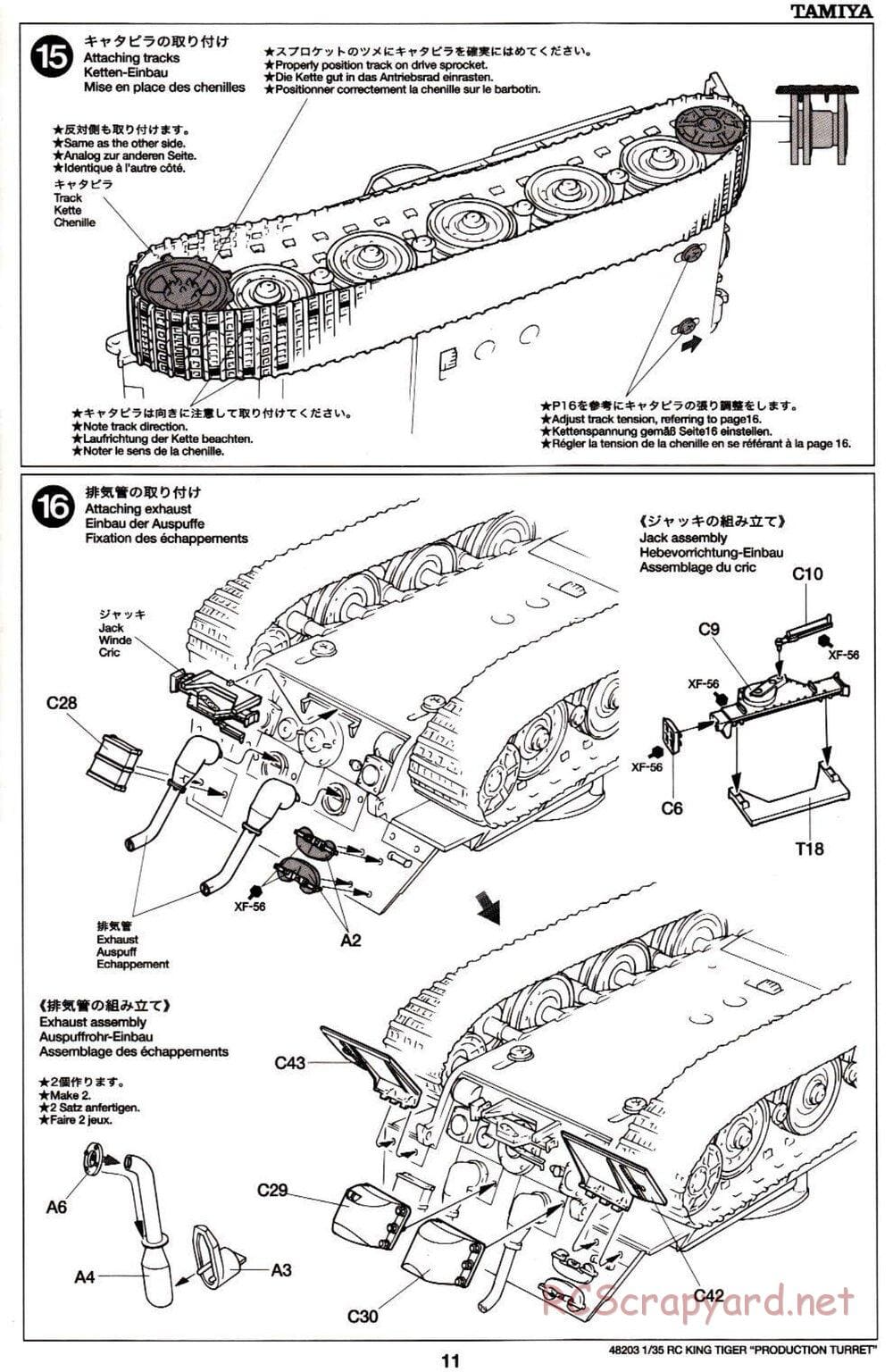 Tamiya - German King Tiger (Production Turret) - 1/35 Scale Chassis - Manual - Page 11