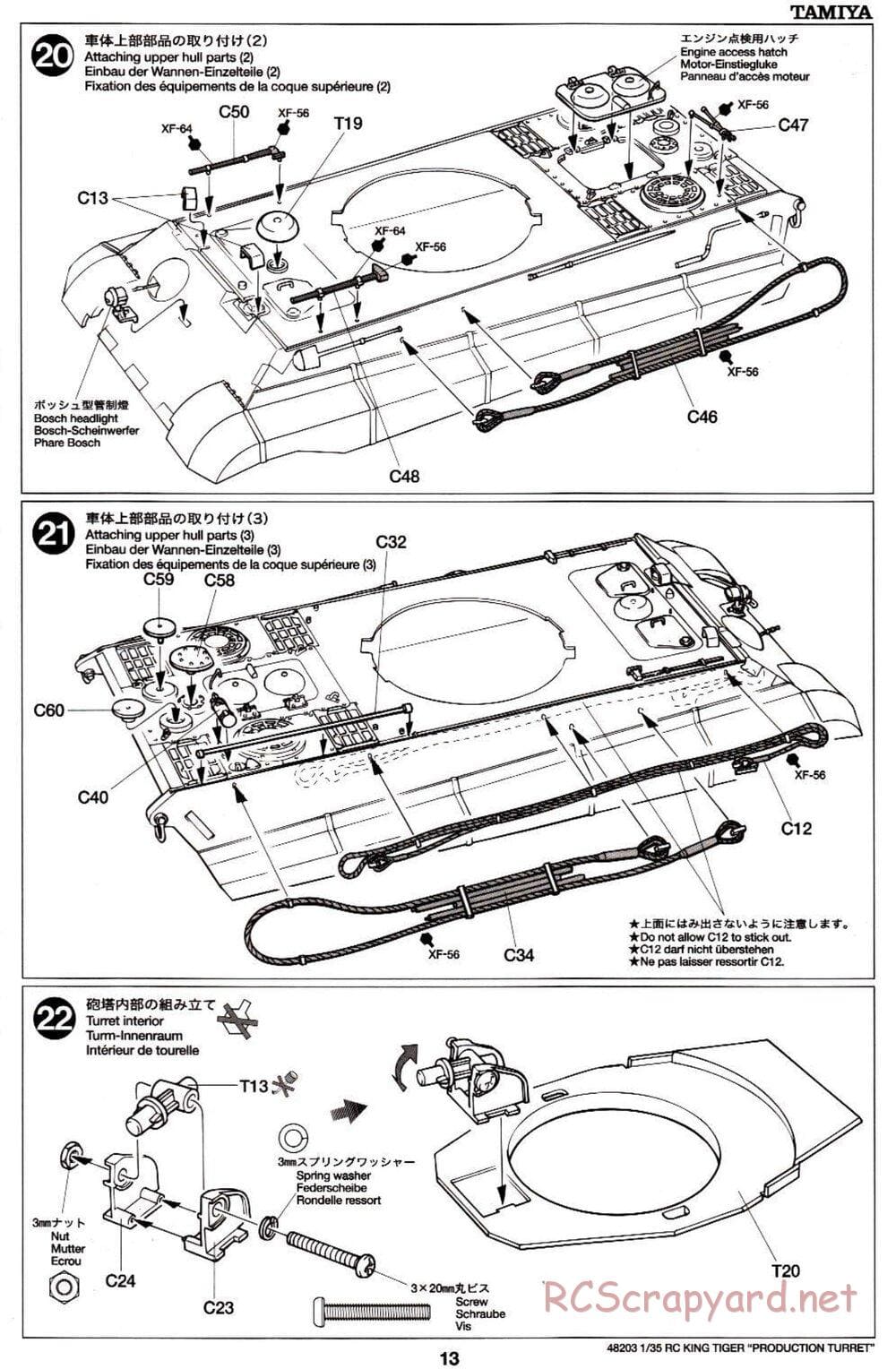 Tamiya - German King Tiger (Production Turret) - 1/35 Scale Chassis - Manual - Page 13