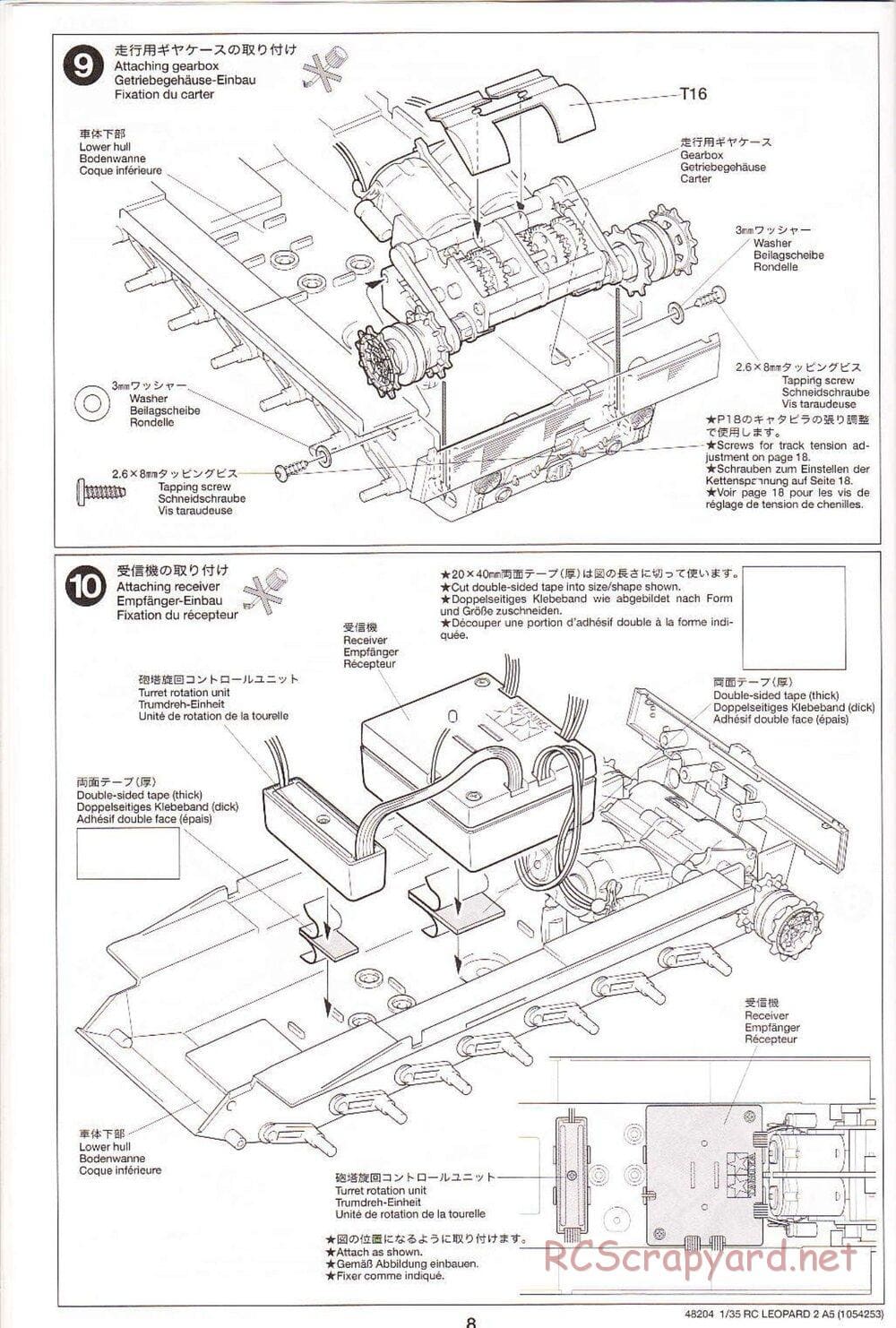 Tamiya - Leopard 2 A5 Main Battle Tank - 1/35 Scale Chassis - Manual - Page 8