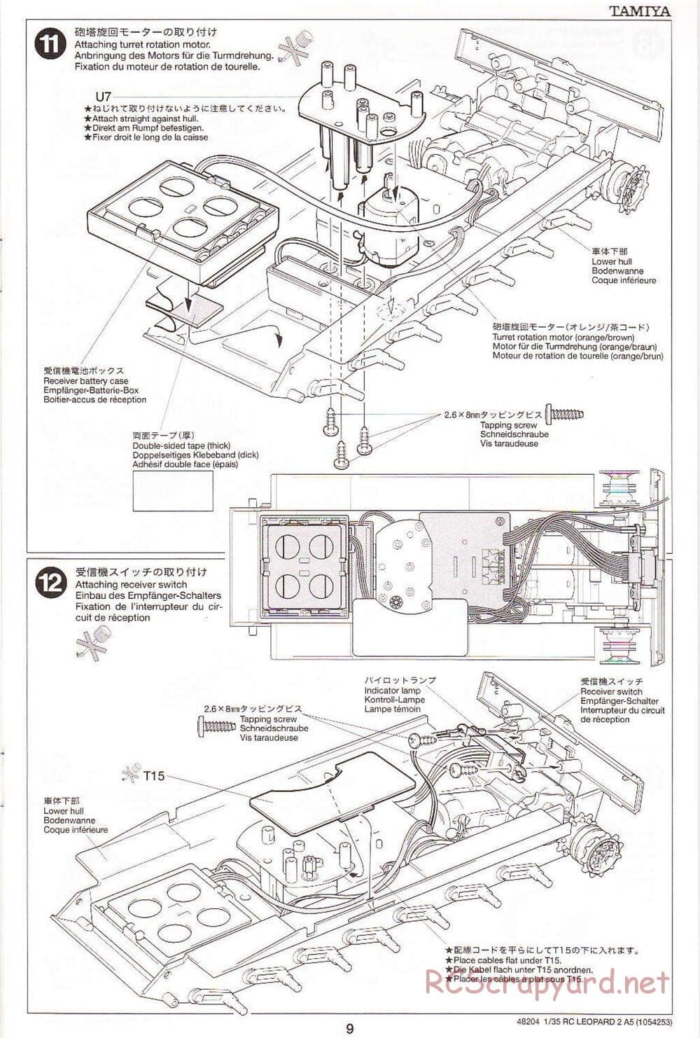 Tamiya - Leopard 2 A5 Main Battle Tank - 1/35 Scale Chassis - Manual - Page 9
