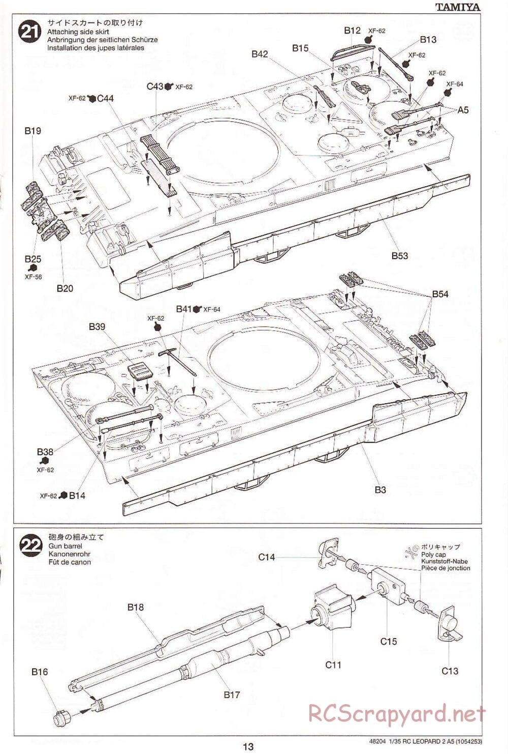 Tamiya - Leopard 2 A5 Main Battle Tank - 1/35 Scale Chassis - Manual - Page 13