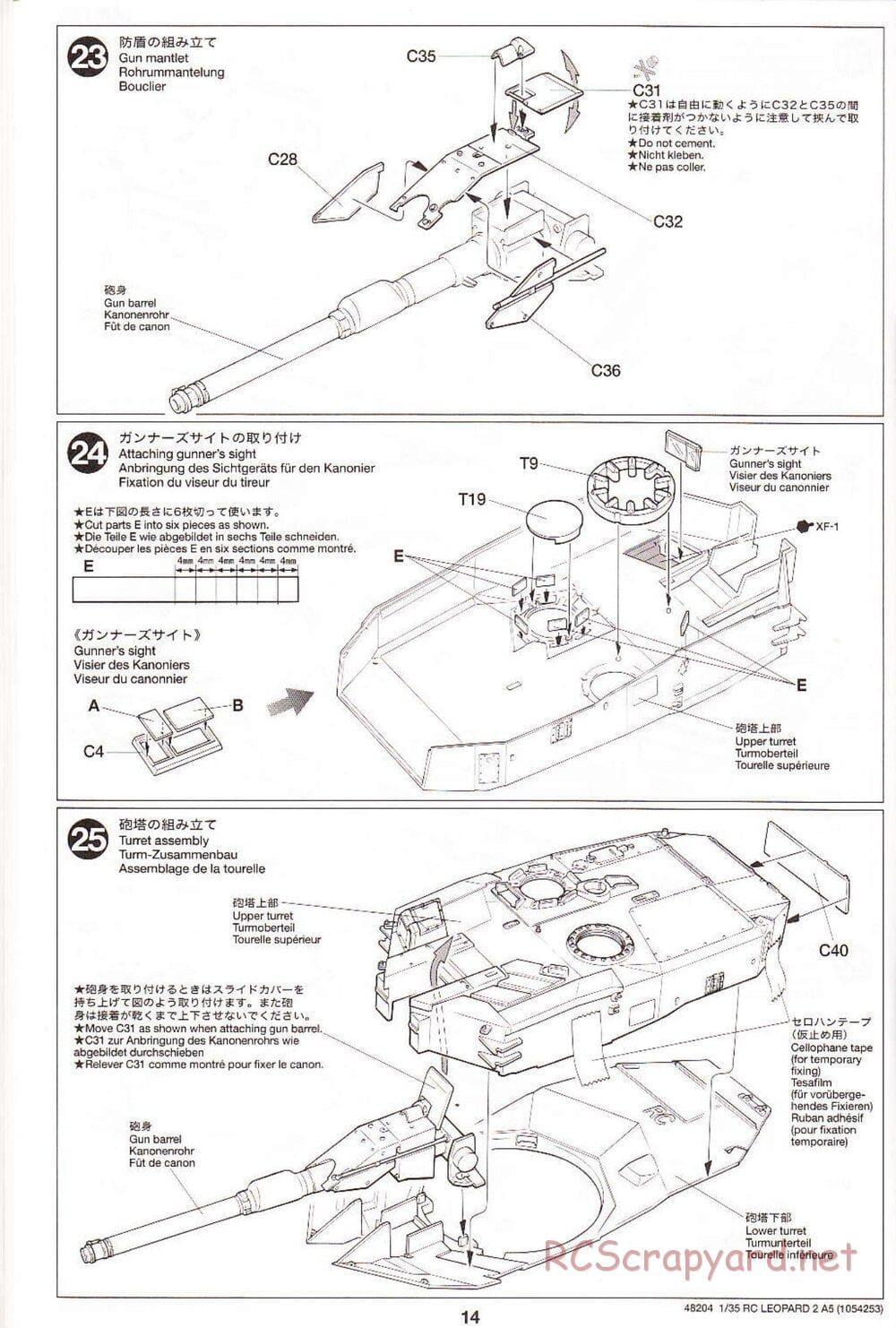 Tamiya - Leopard 2 A5 Main Battle Tank - 1/35 Scale Chassis - Manual - Page 14