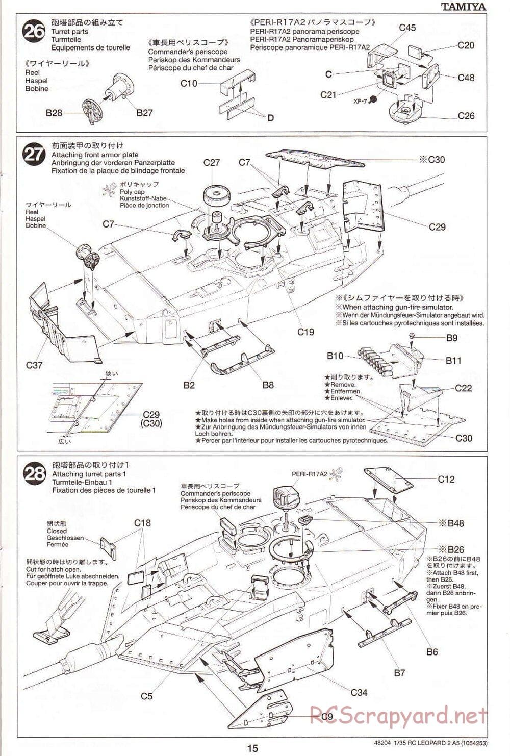 Tamiya - Leopard 2 A5 Main Battle Tank - 1/35 Scale Chassis - Manual - Page 15
