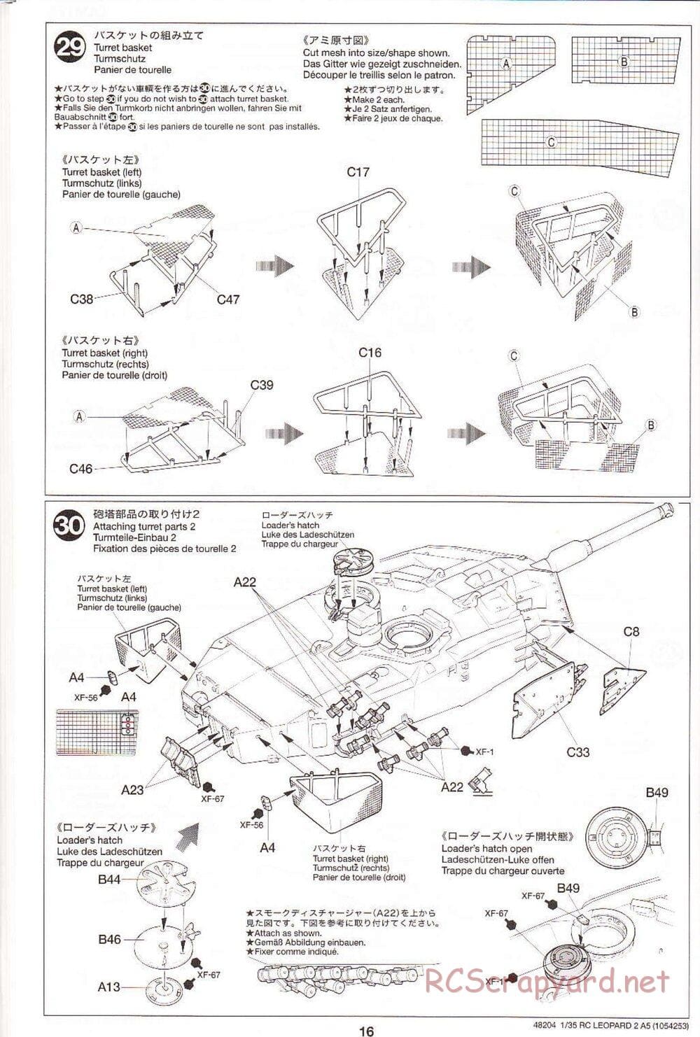 Tamiya - Leopard 2 A5 Main Battle Tank - 1/35 Scale Chassis - Manual - Page 16