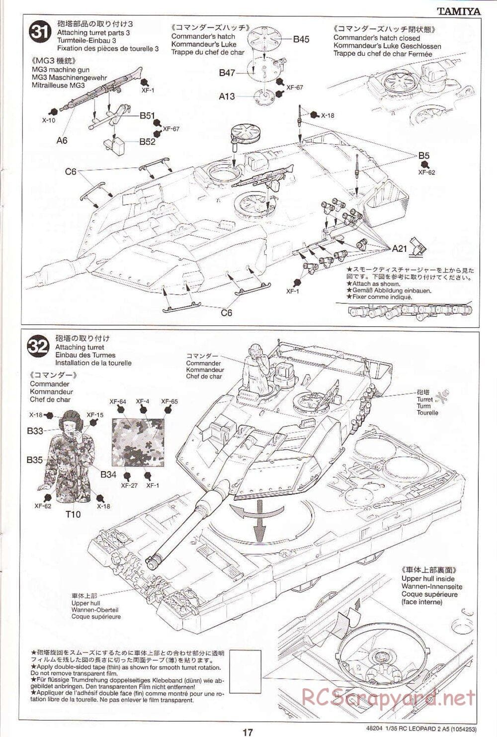 Tamiya - Leopard 2 A5 Main Battle Tank - 1/35 Scale Chassis - Manual - Page 17