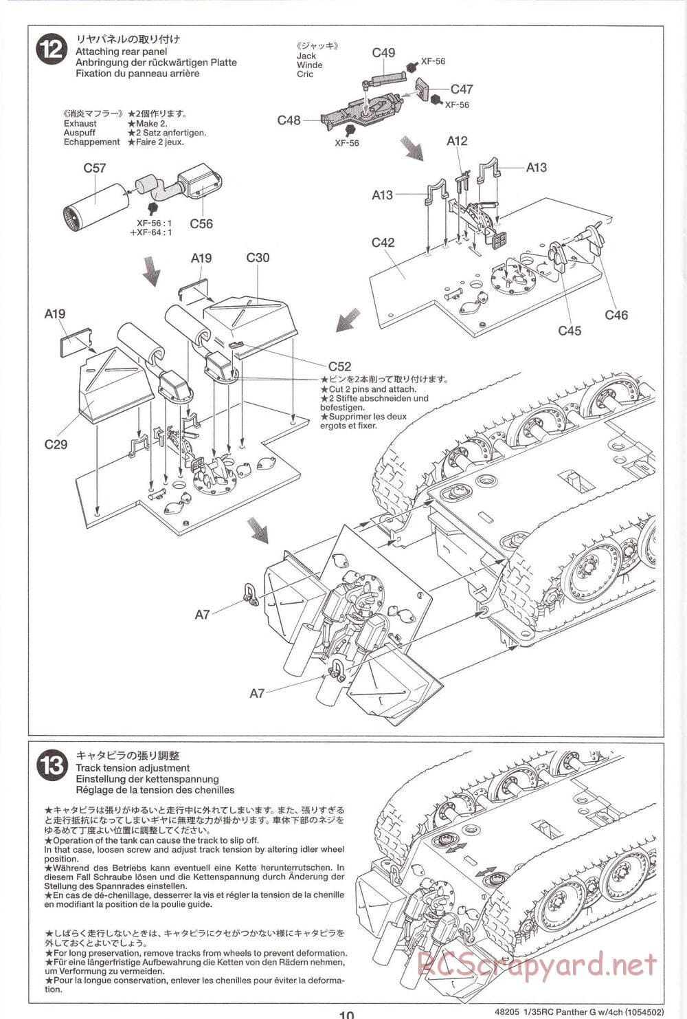 Tamiya - German Panther Type G - 1/35 Scale Chassis - Manual - Page 10