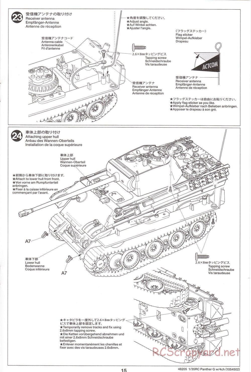 Tamiya - German Panther Type G - 1/35 Scale Chassis - Manual - Page 15