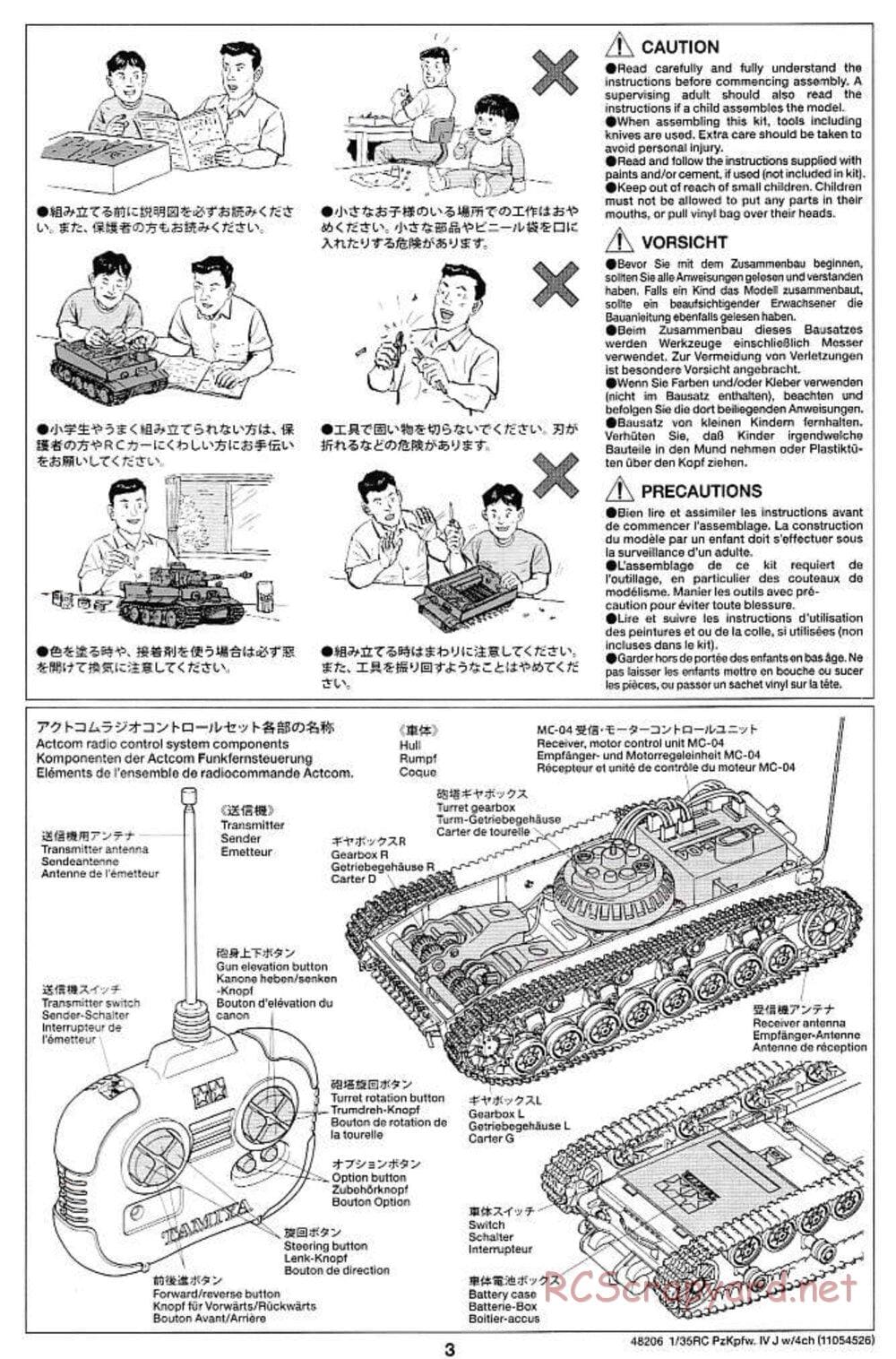 Tamiya - German Panzerkampfwagen IV Ausf.J - 1/35 Scale Chassis - Manual - Page 3