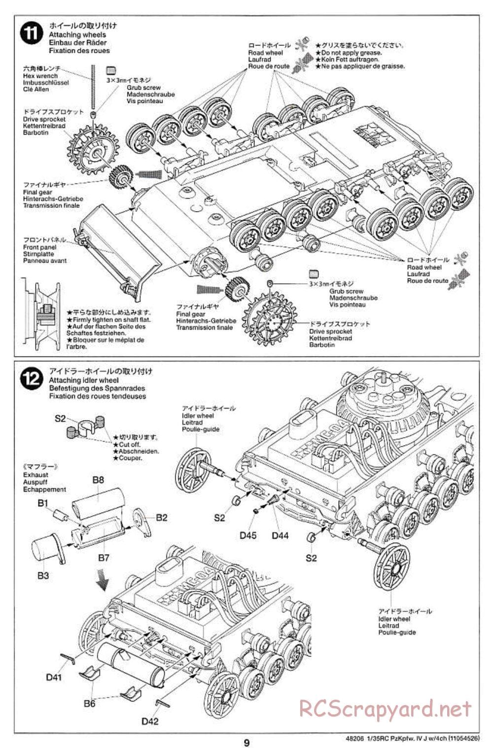 Tamiya - German Panzerkampfwagen IV Ausf.J - 1/35 Scale Chassis - Manual - Page 9