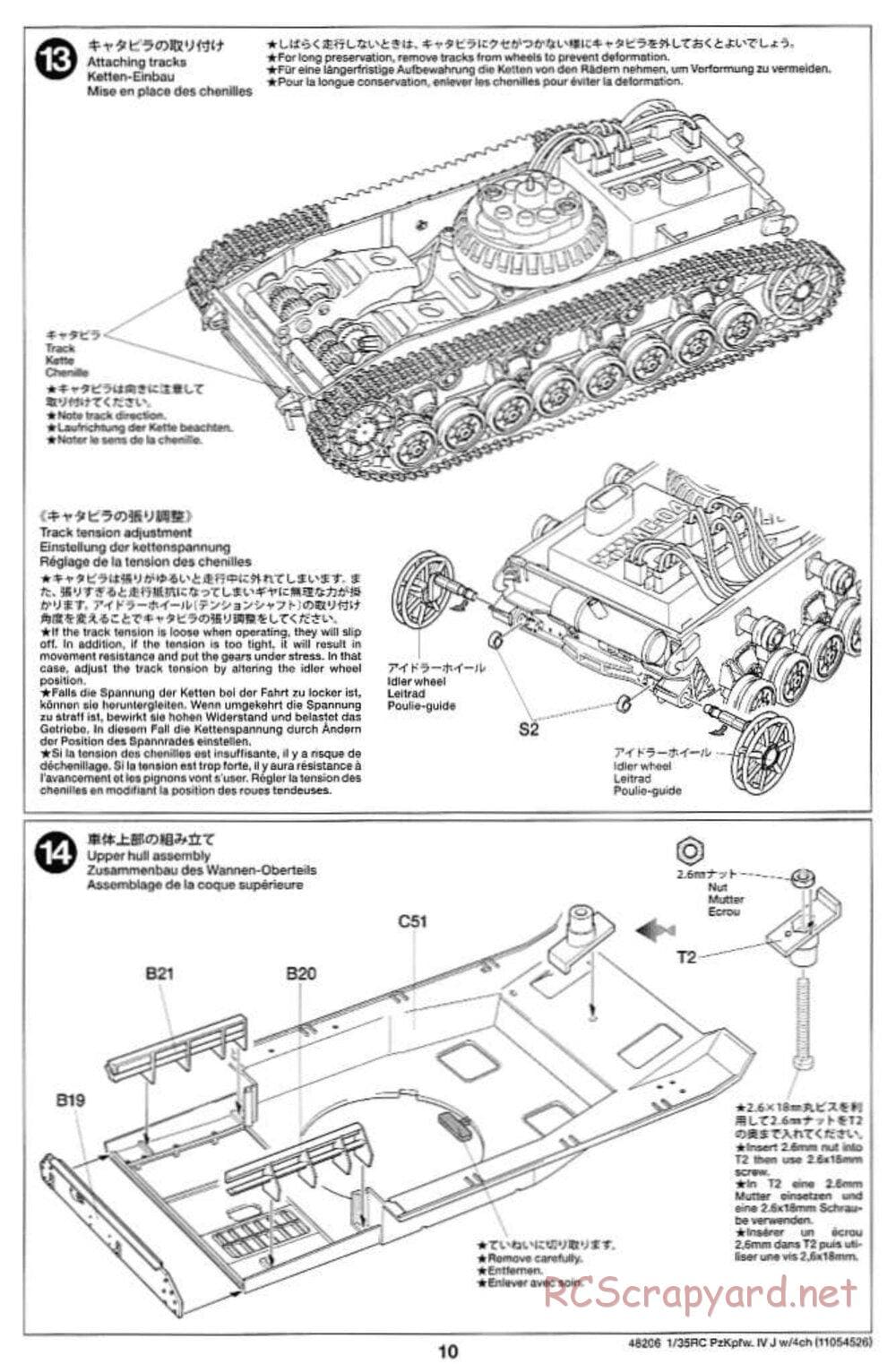 Tamiya - German Panzerkampfwagen IV Ausf.J - 1/35 Scale Chassis - Manual - Page 10