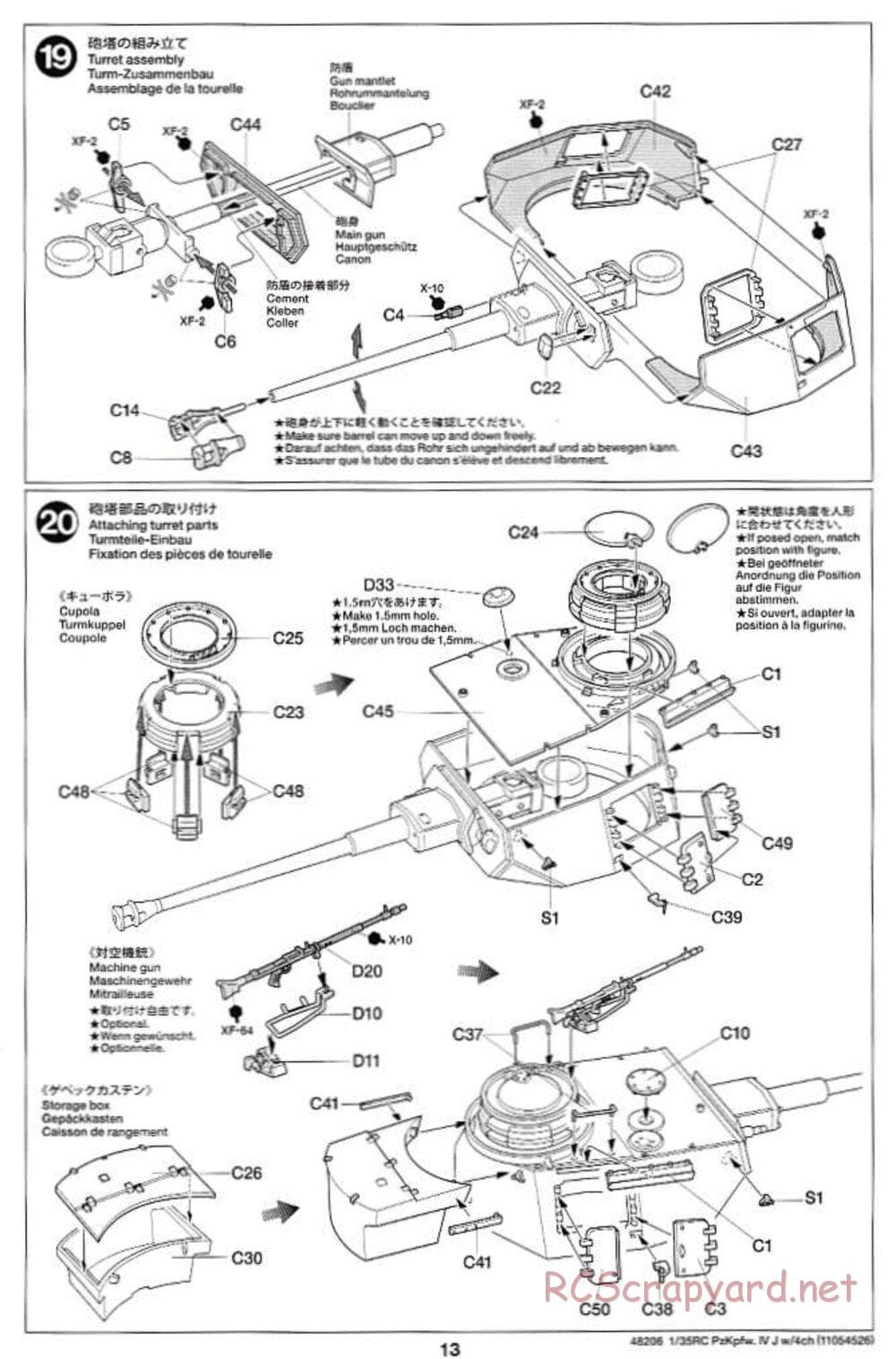 Tamiya - German Panzerkampfwagen IV Ausf.J - 1/35 Scale Chassis - Manual - Page 13