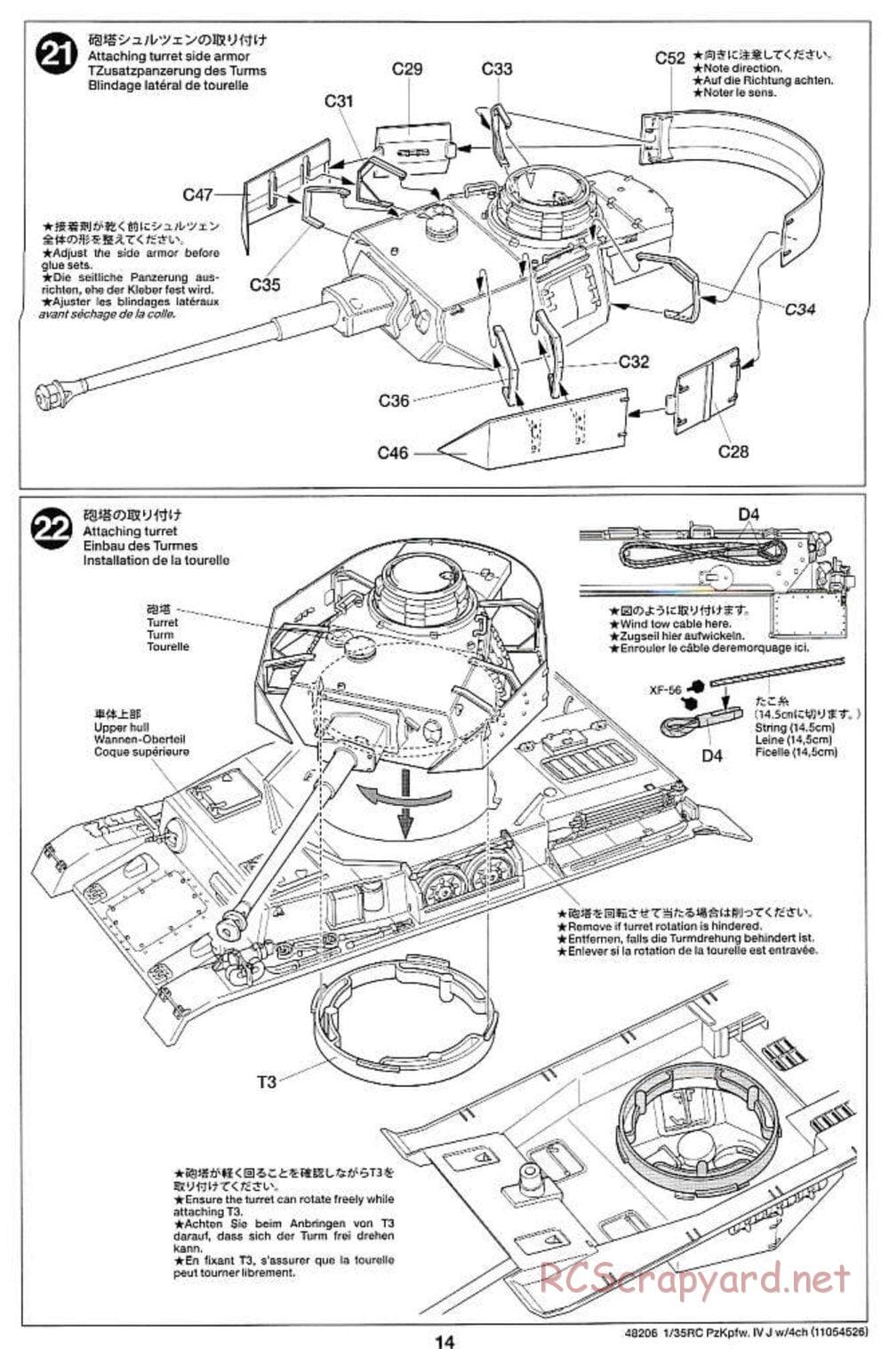 Tamiya - German Panzerkampfwagen IV Ausf.J - 1/35 Scale Chassis - Manual - Page 14