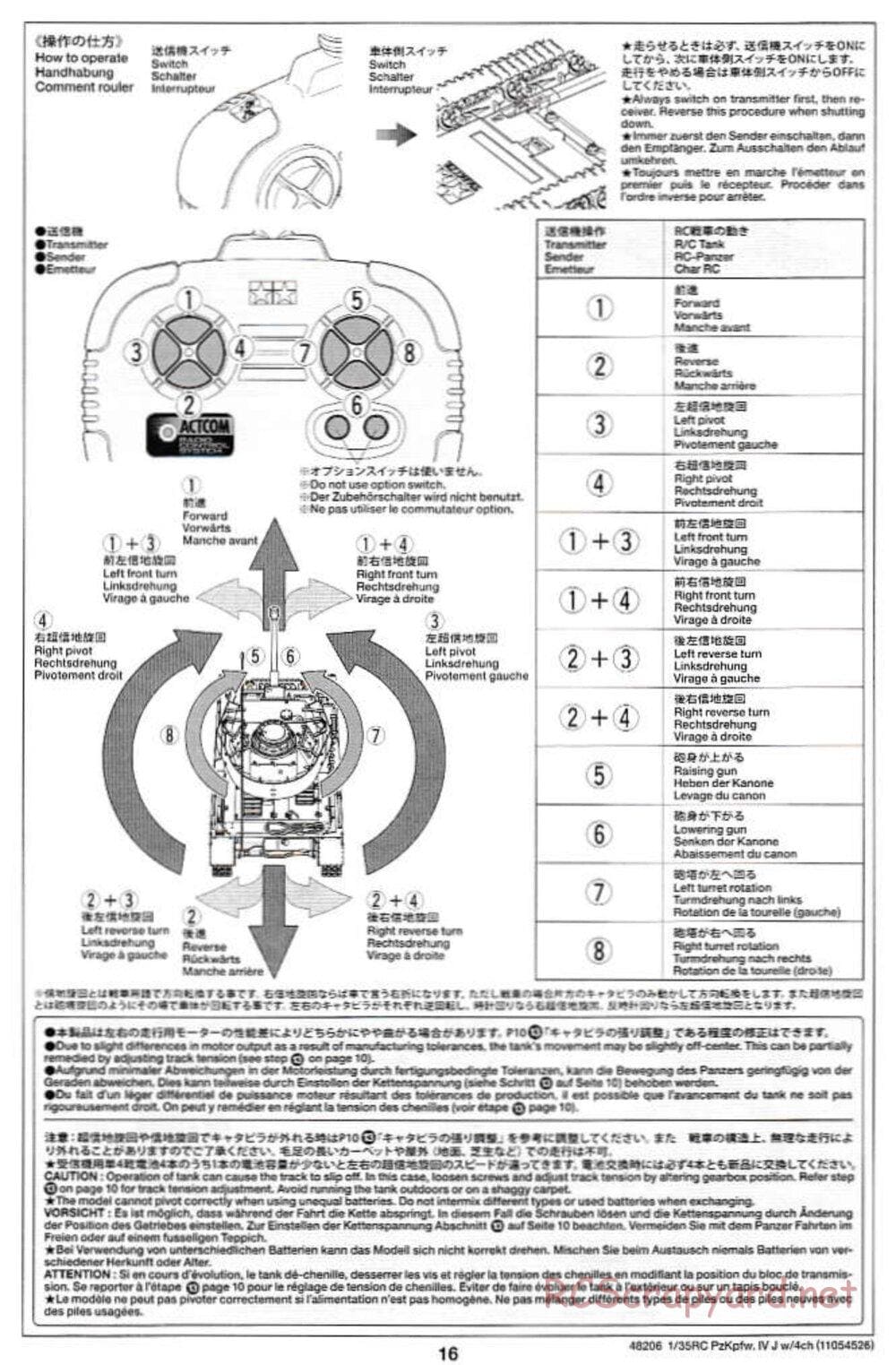 Tamiya - German Panzerkampfwagen IV Ausf.J - 1/35 Scale Chassis - Manual - Page 16