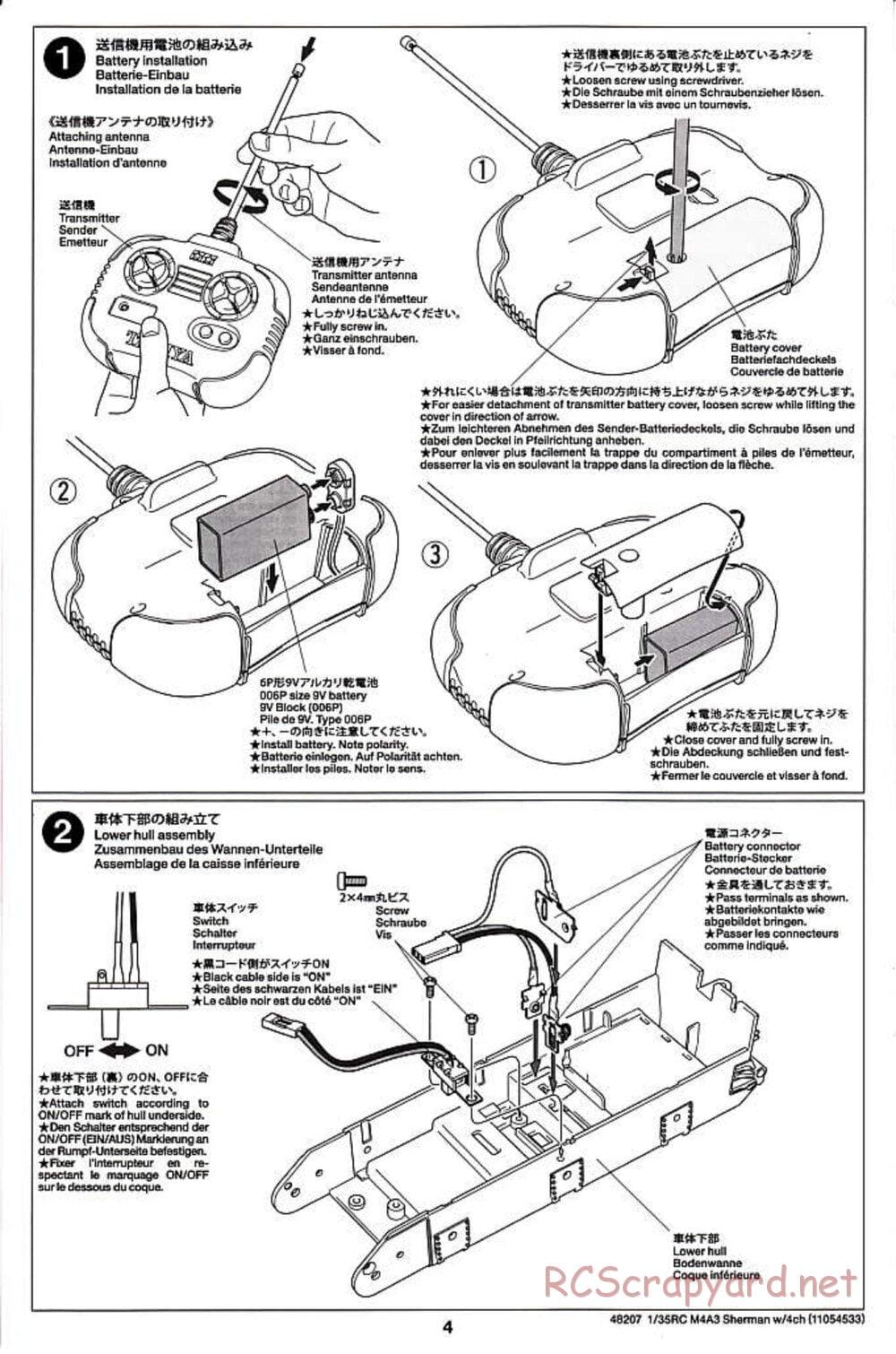 Tamiya - US Medium Tank M4A3 Sherman - 1/35 Scale Chassis - Manual - Page 4