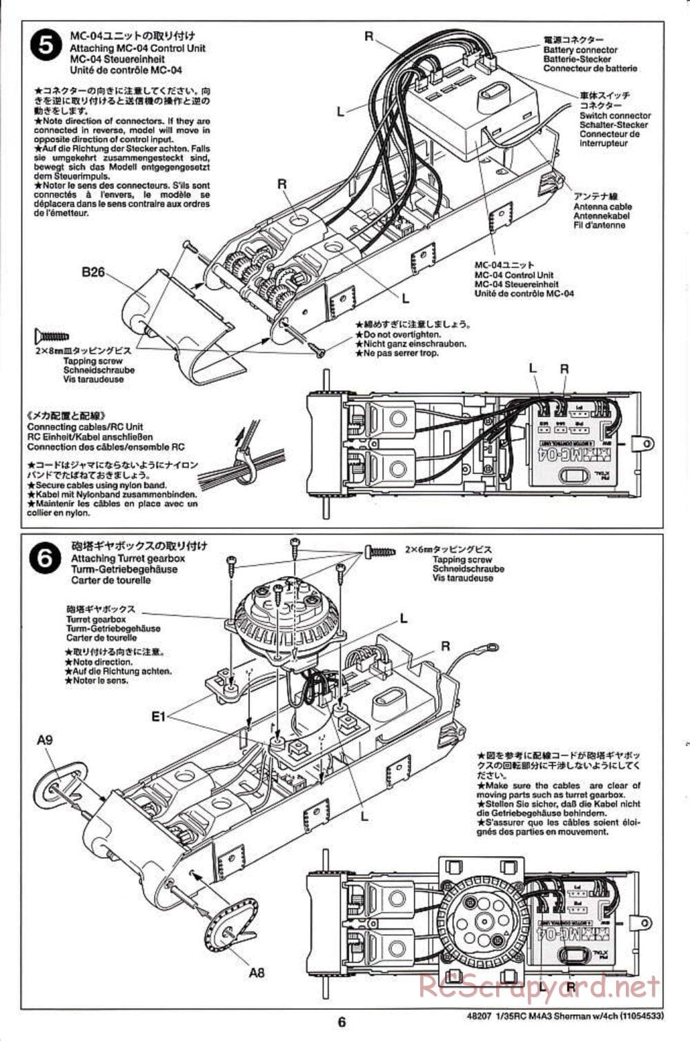 Tamiya - US Medium Tank M4A3 Sherman - 1/35 Scale Chassis - Manual - Page 6