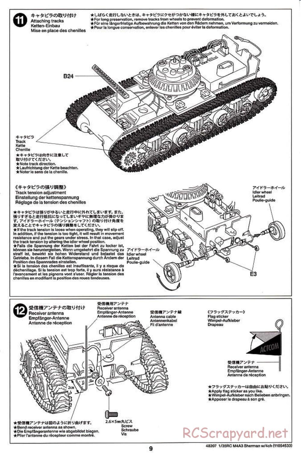 Tamiya - US Medium Tank M4A3 Sherman - 1/35 Scale Chassis - Manual - Page 9