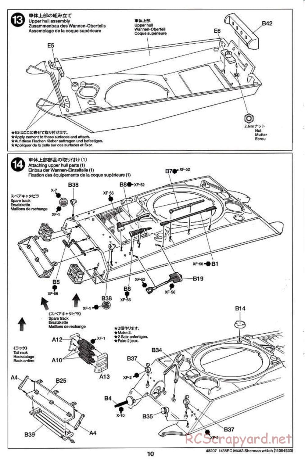 Tamiya - US Medium Tank M4A3 Sherman - 1/35 Scale Chassis - Manual - Page 10