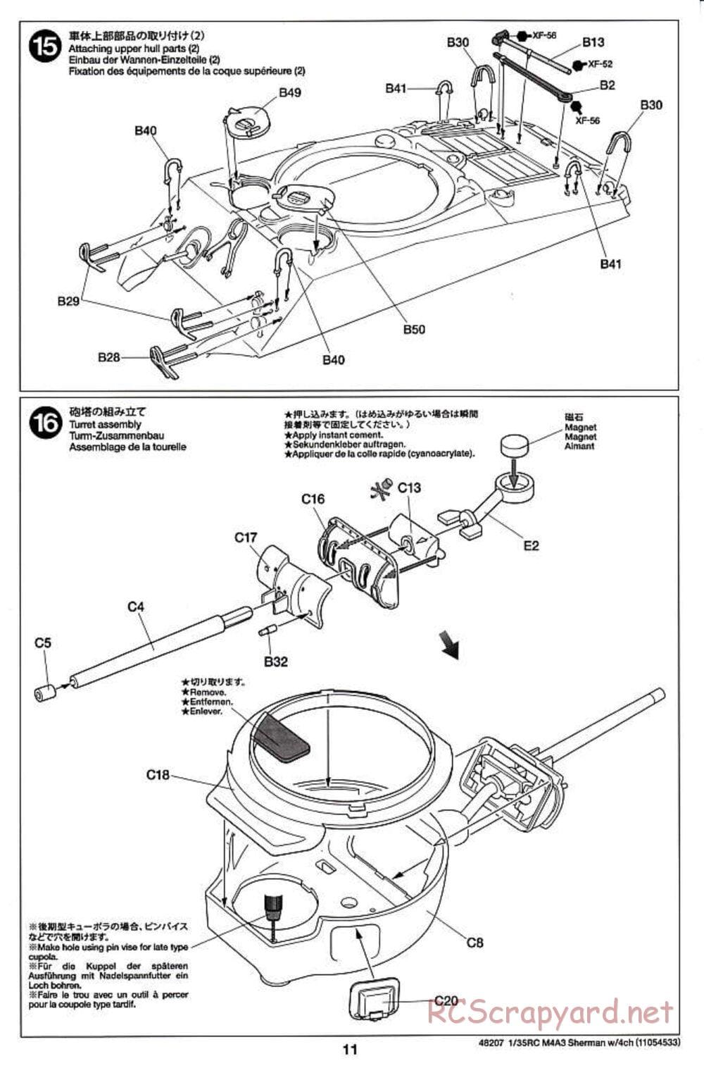 Tamiya - US Medium Tank M4A3 Sherman - 1/35 Scale Chassis - Manual - Page 11