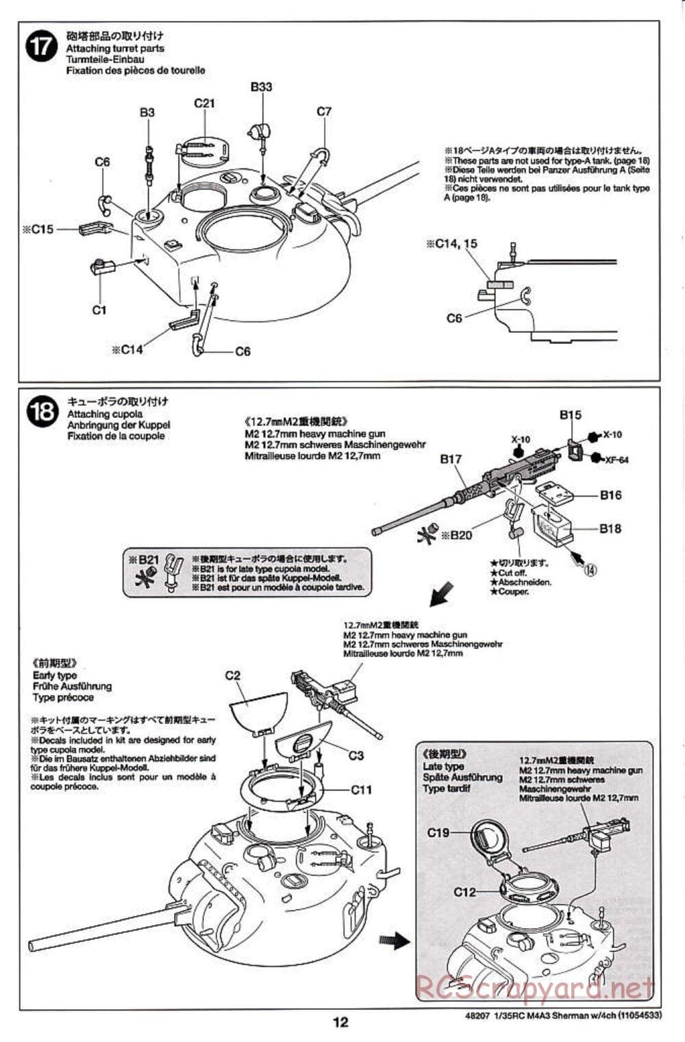 Tamiya - US Medium Tank M4A3 Sherman - 1/35 Scale Chassis - Manual - Page 12