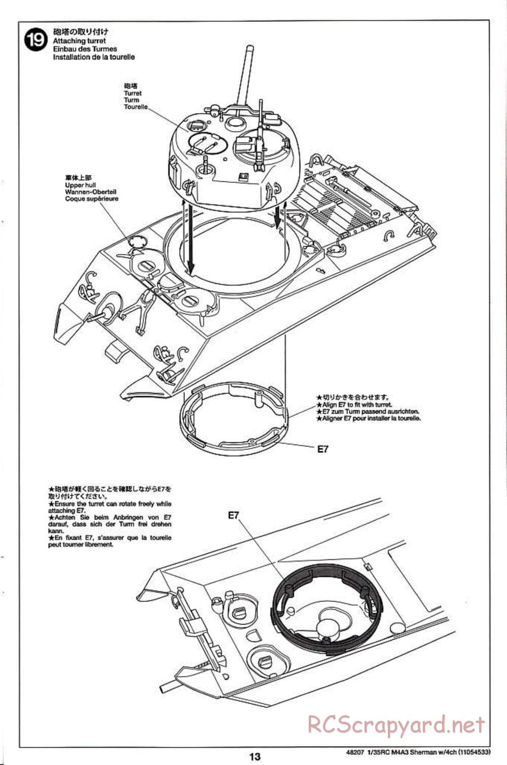 Tamiya - US Medium Tank M4A3 Sherman - 1/35 Scale Chassis - Manual - Page 13