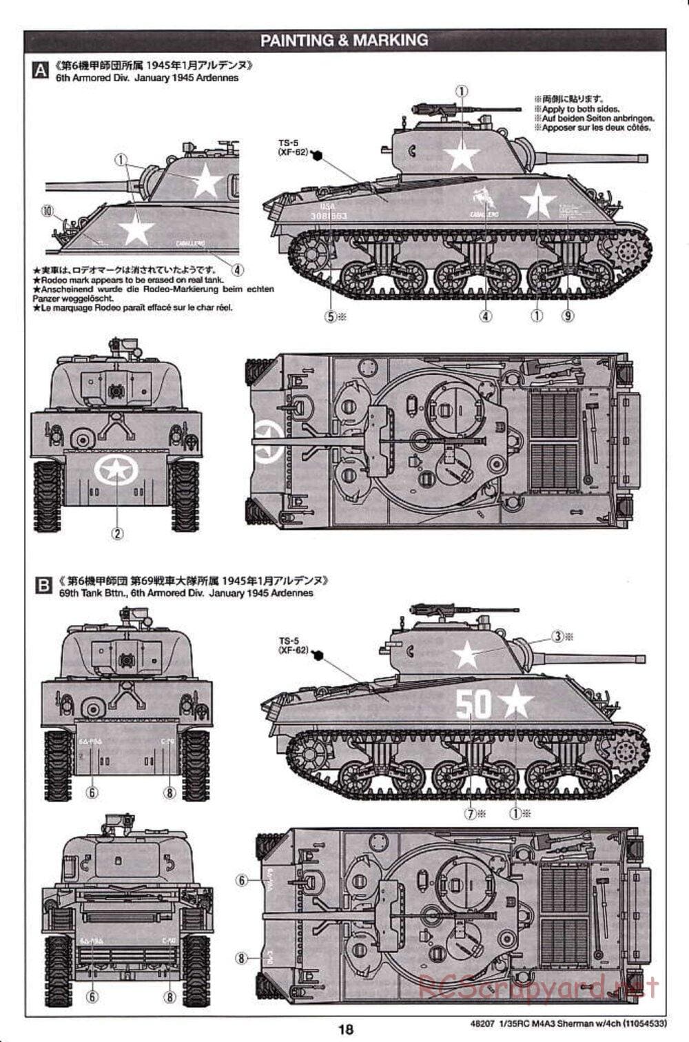 Tamiya - US Medium Tank M4A3 Sherman - 1/35 Scale Chassis - Manual - Page 18