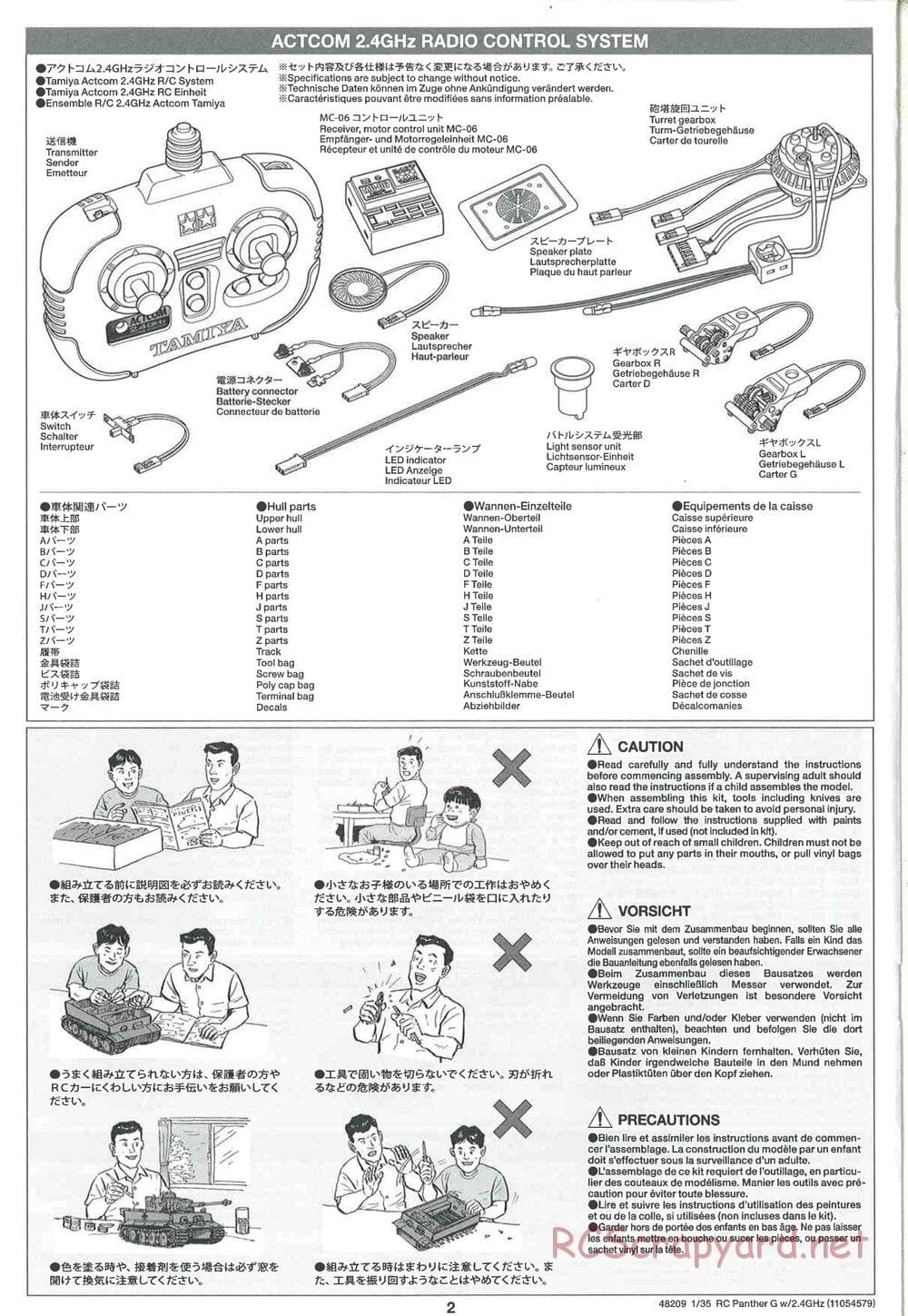 Tamiya - German Panther Type G - Late Version - 1/35 Scale Chassis - Manual - Page 2
