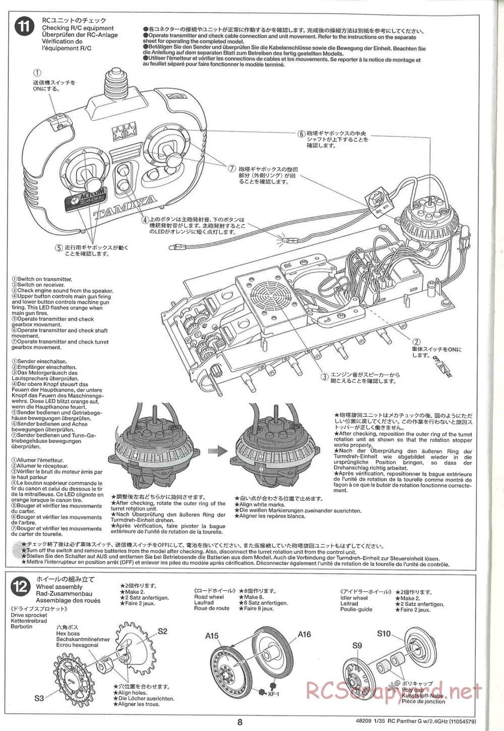 Tamiya - German Panther Type G - Late Version - 1/35 Scale Chassis - Manual - Page 8