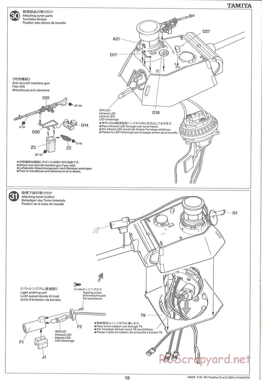 Tamiya - German Panther Type G - Late Version - 1/35 Scale Chassis - Manual - Page 15